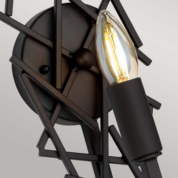 etc-shop Wandleuchte, Wandleuchte Flurleuchte Wohnzimmerlampe schwarz bronze Stahl E14