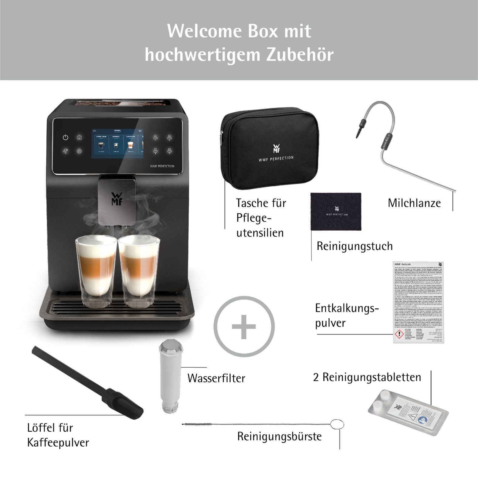 WMF Kaffeevollautomat Perfection 740 CP820810, intuitive Benutzeroberfläche, perfekter Milchschaum, selbstreinigend