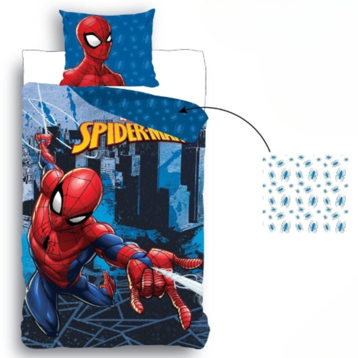 Spiderman Bettwäsche Wendebettwäsche in Blau Spiderman günstig online kaufen