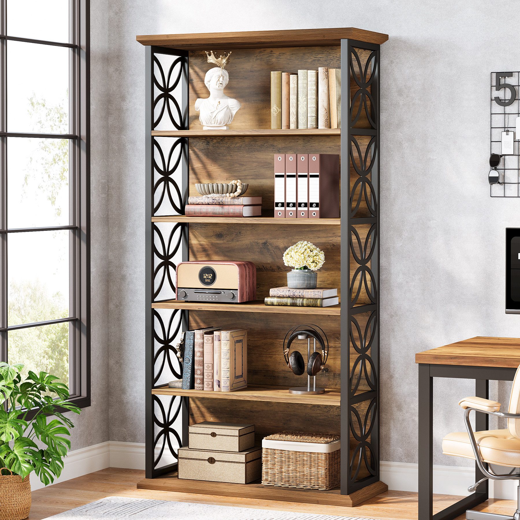 Tribesigns Bücherregal 180cm industrielles Standregal mit günstig online kaufen