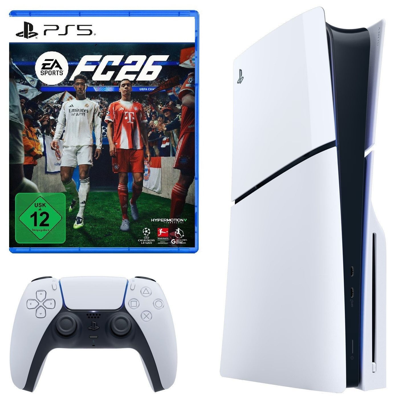 Playstation PlayStation 5 Slim Konsole + EA SPORTS FC 26 Bundle Set 1TB (Bundle), Gaming Console mit Disk Laufwerk