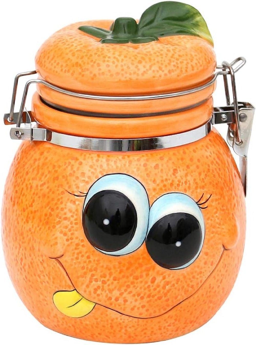 SIGRO Vorratsdose lustige Früchte Zitrone, Orange oder Apfel zur Auswahl, Keramik Orange ca. 11,5x11,5x14cm, (1-tlg), Zuckerdose - Dekorationsartikel - Geschenkartikel