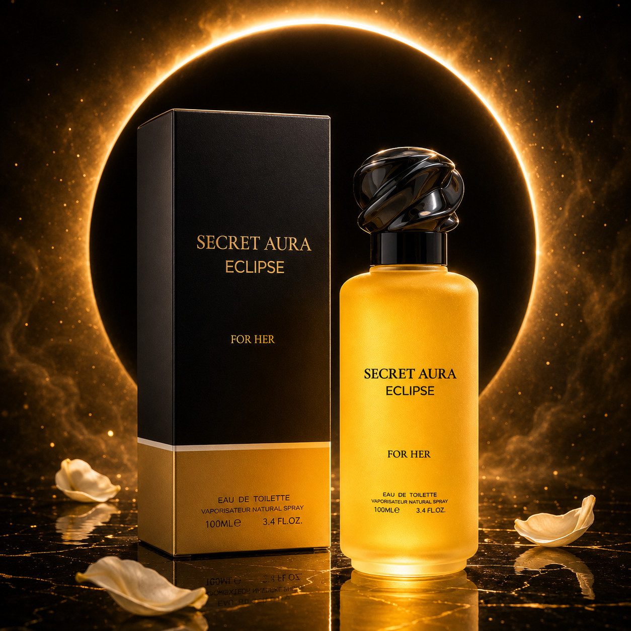 Fine Perfumery London Eau de Toilette Secret Aura Eclipse For Her Fruchtig Blumig 100ml, Hergestellt in UK, Damendüfte, Elegant