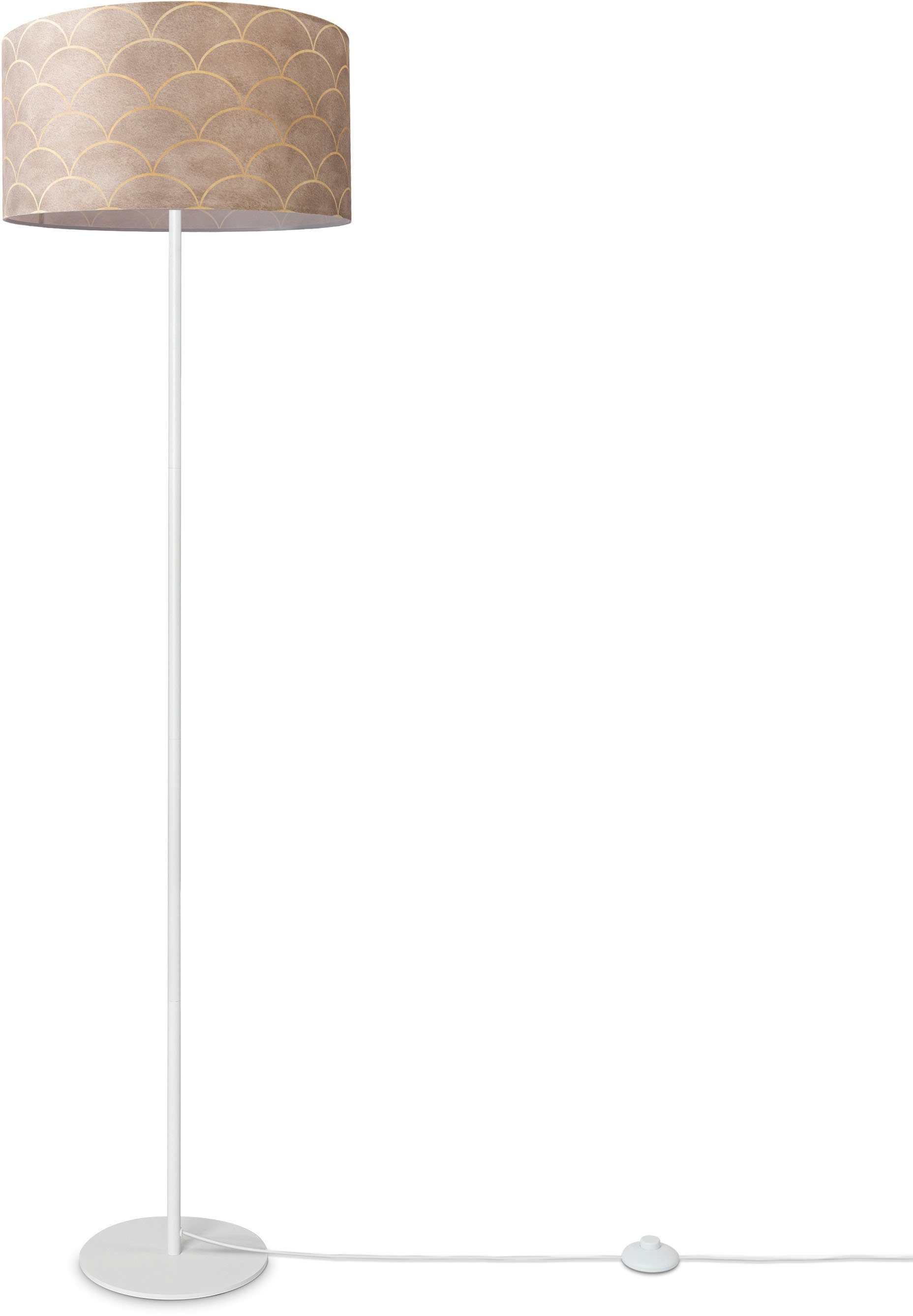 Paco Home Stehlampe Luca Pillar, ohne Leuchtmittel, Stehlampe Wohnzimmer Mit Stoff Büro Modern Vintage Retro Muster E27 | Standleuchten