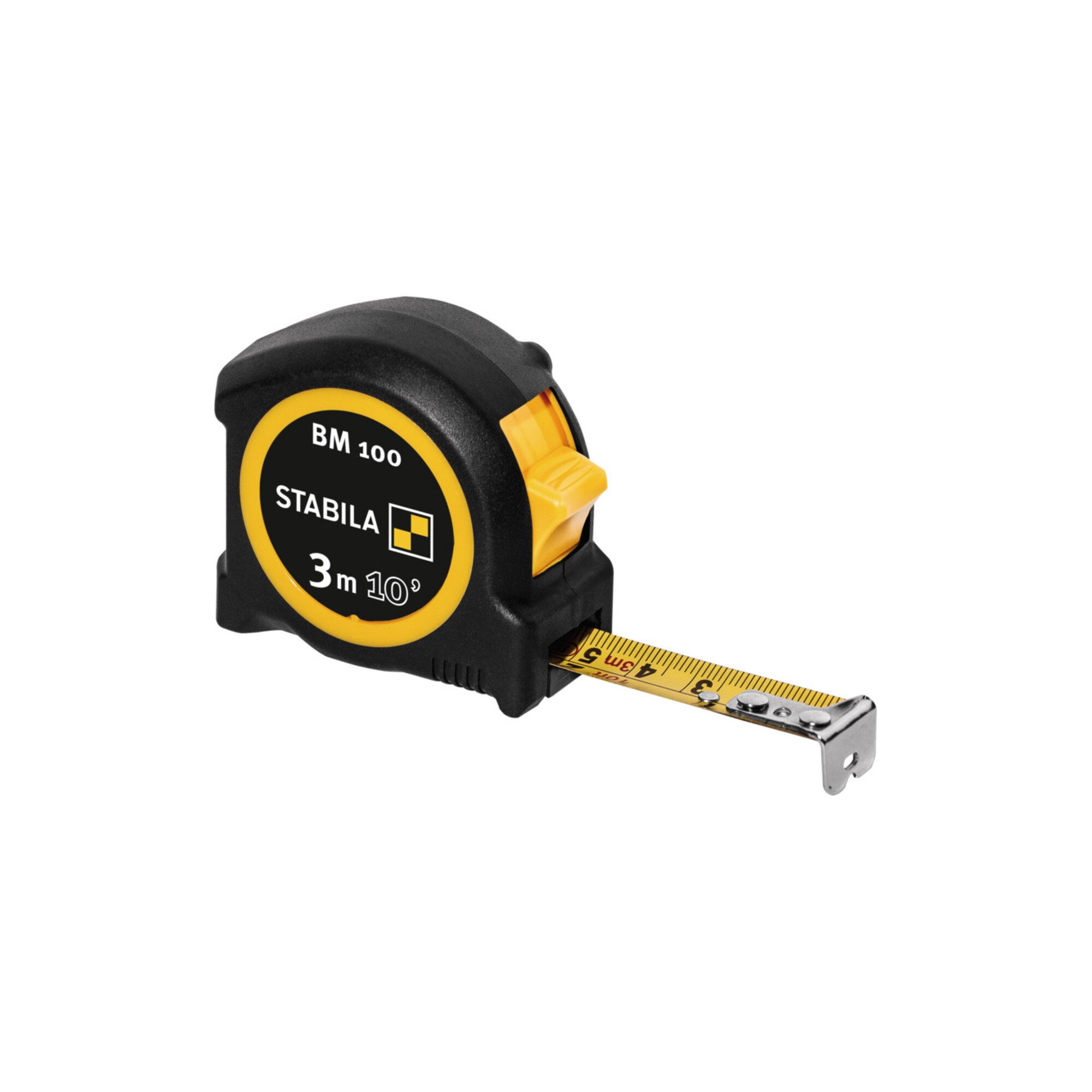 Stabila Maßband STABILA Taschenbandmaß BM 100, 3 m (10), cm/inch-Skala