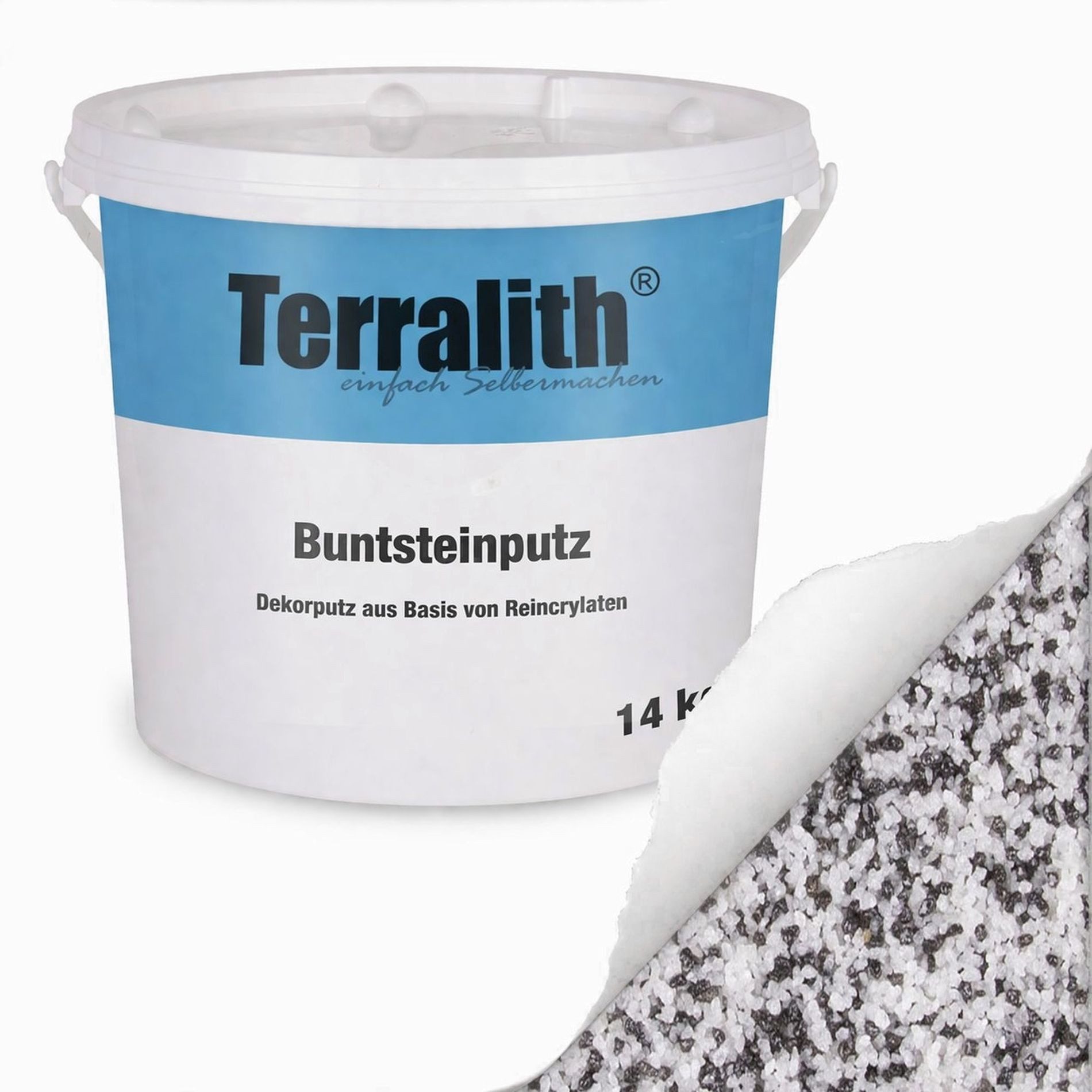 Terralith® Kunstharzputz Buntsteinputz Mosaikputz 2mm -14 kg- BSP139 (Eimer, Verarbeitungsfertig) Dekorationsputz aus Marmor-Granulat bzw. eingefärbter Körnung