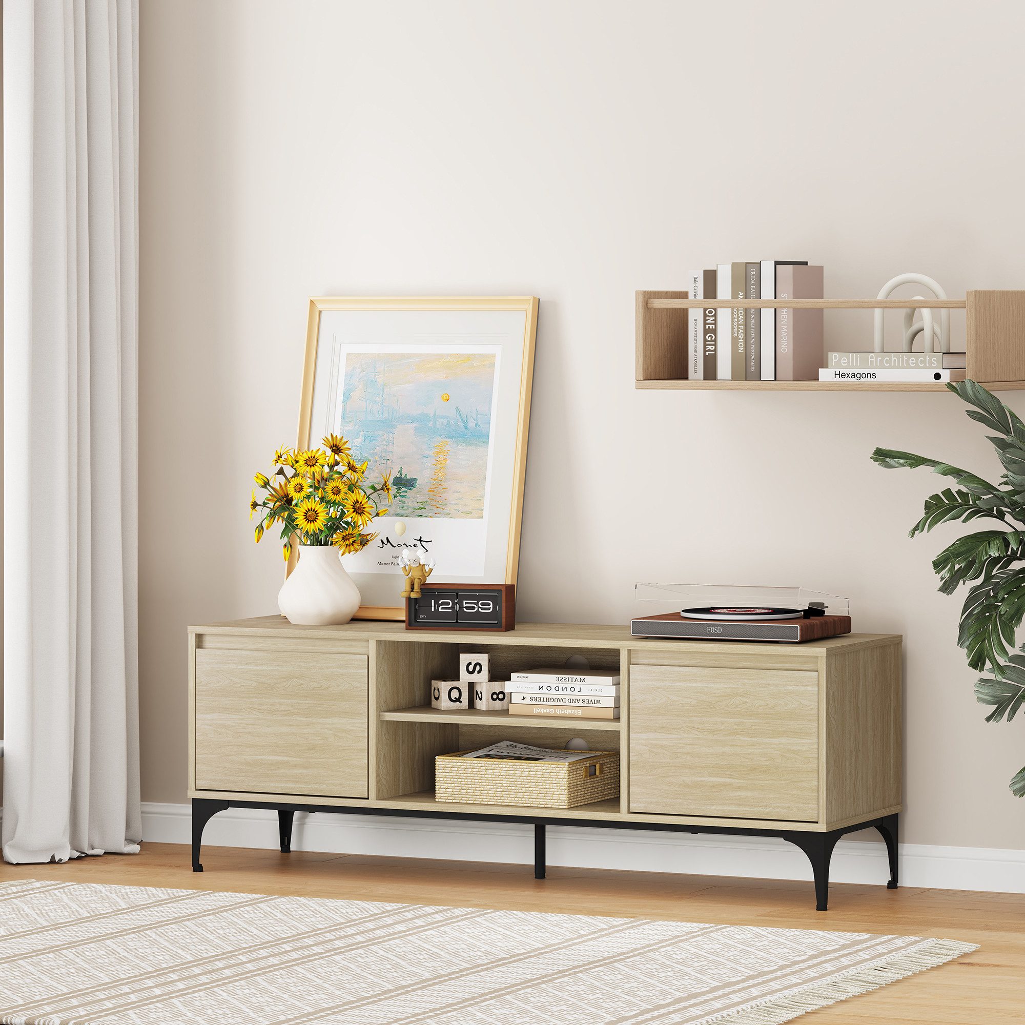 en.casa TV-Schrank »Kistiandi« Metallgestell 140 x günstig online kaufen