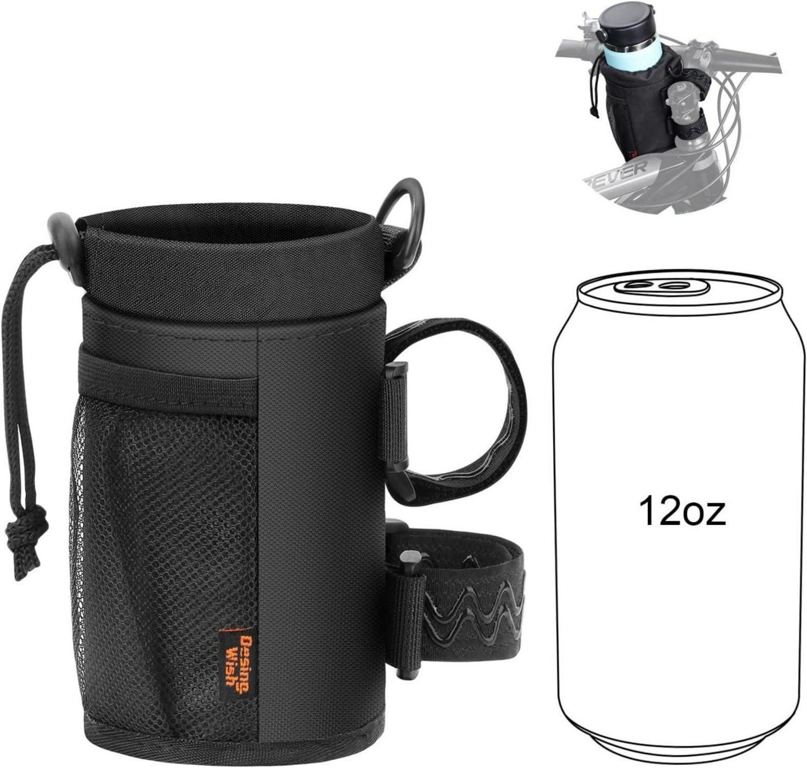 Fahrradständer Fahrrad Flaschenhalter Getränkehalter 12oz Schwarz Netztasche