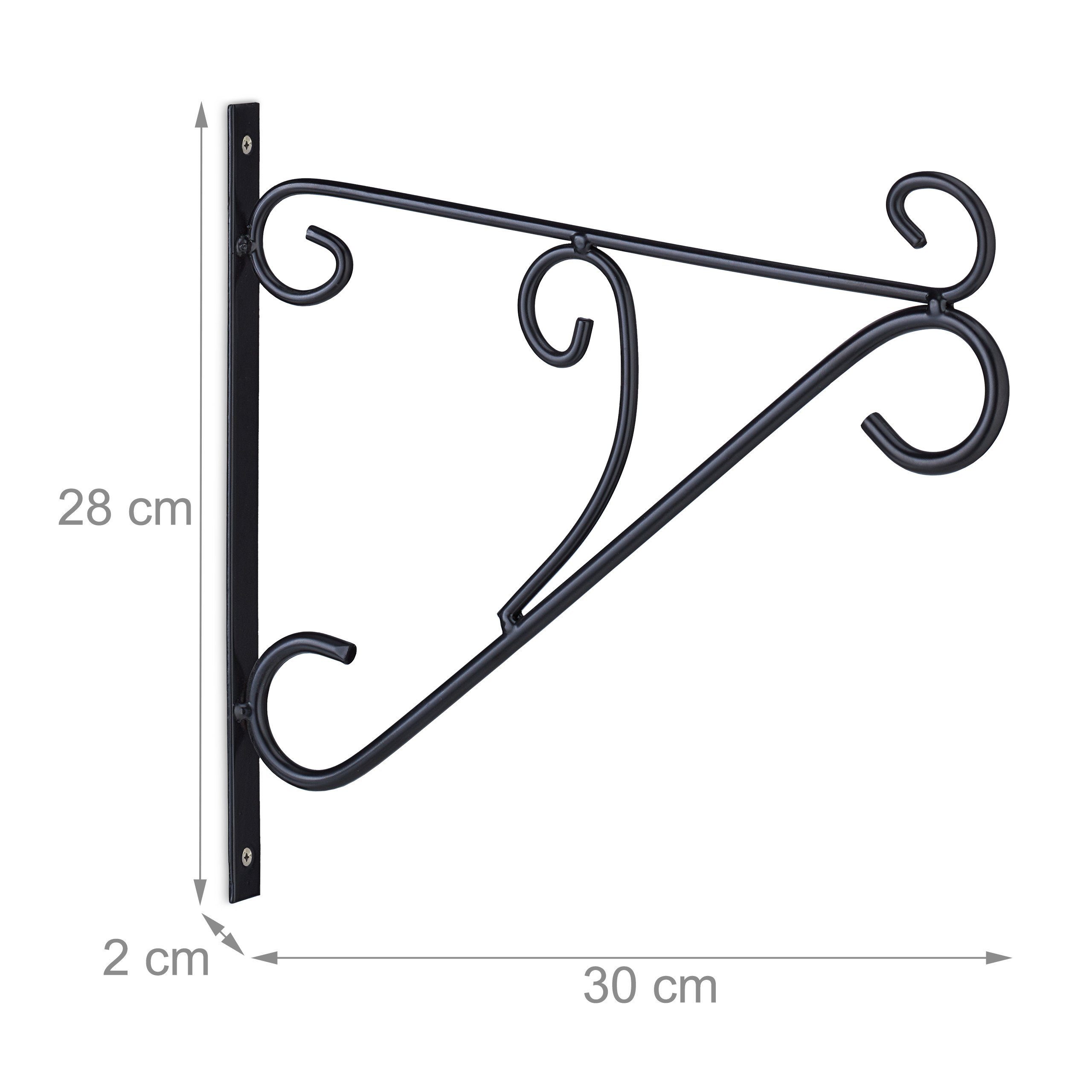 relaxdays Wandhaken 2er Set Blumenampel Halterung