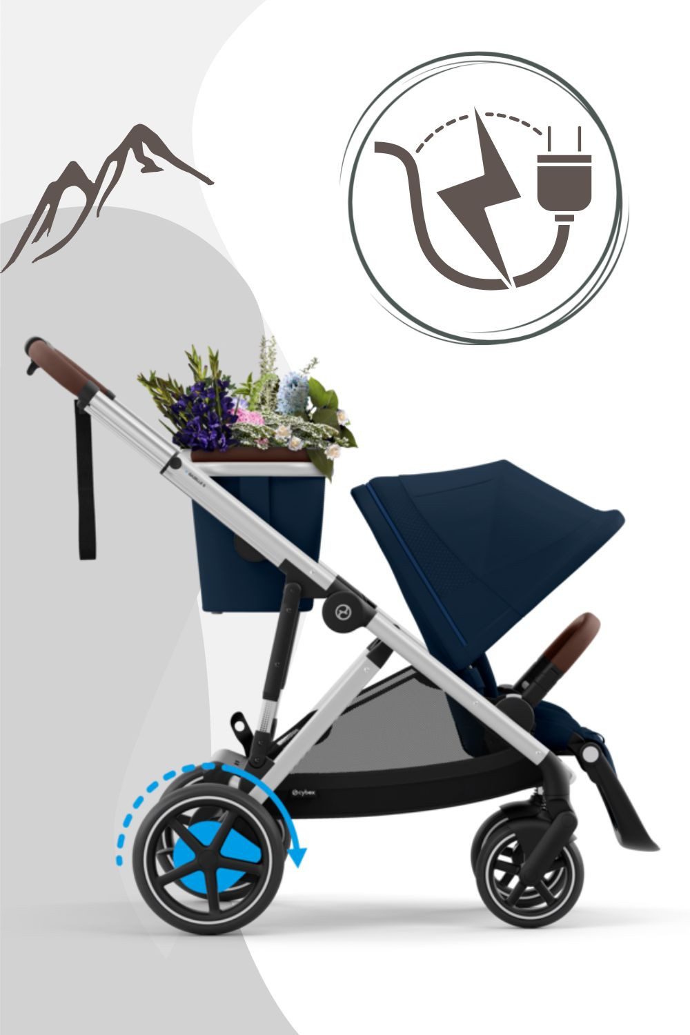 Cybex Kombi-Kinderwagen e-Gazelle S Kinderwagen mit E-Antrieb