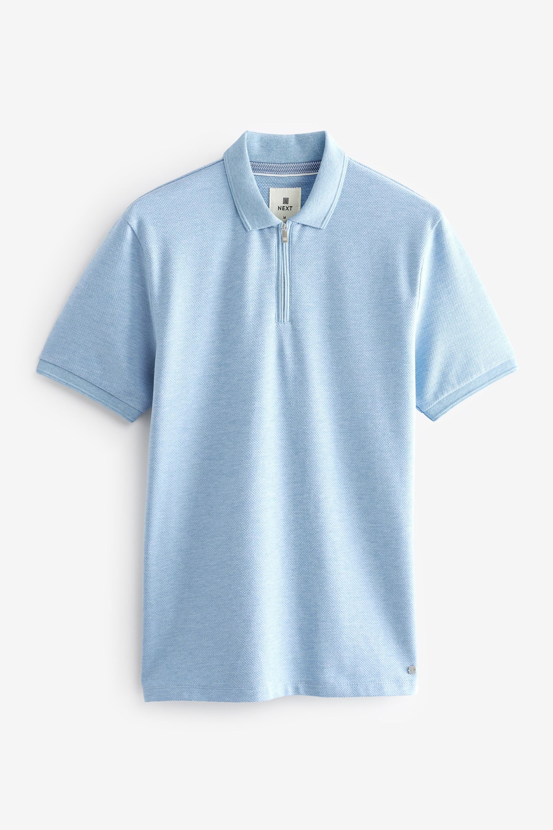 Next Poloshirt (1-tlg) Blue Texture
