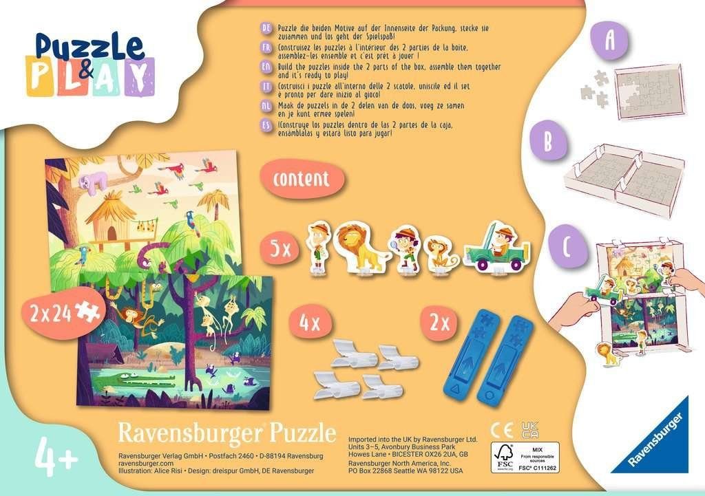 Ravensburger Puzzle Dschungelabenteuer Puzzleteile & Puzzle Play, 