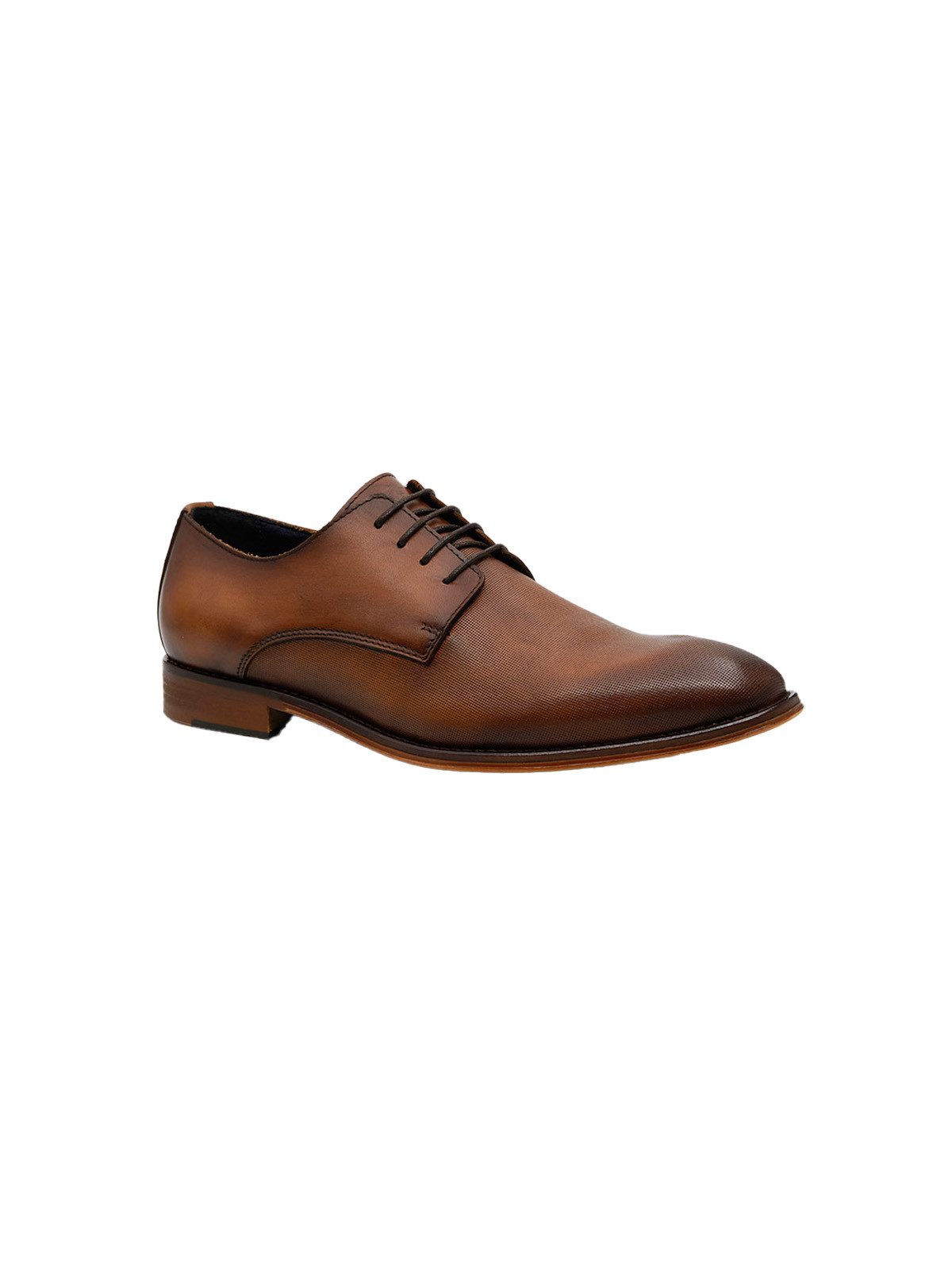 Engbers engbers Herren Halbschuh aus Leder, Cognac Schnürschuh