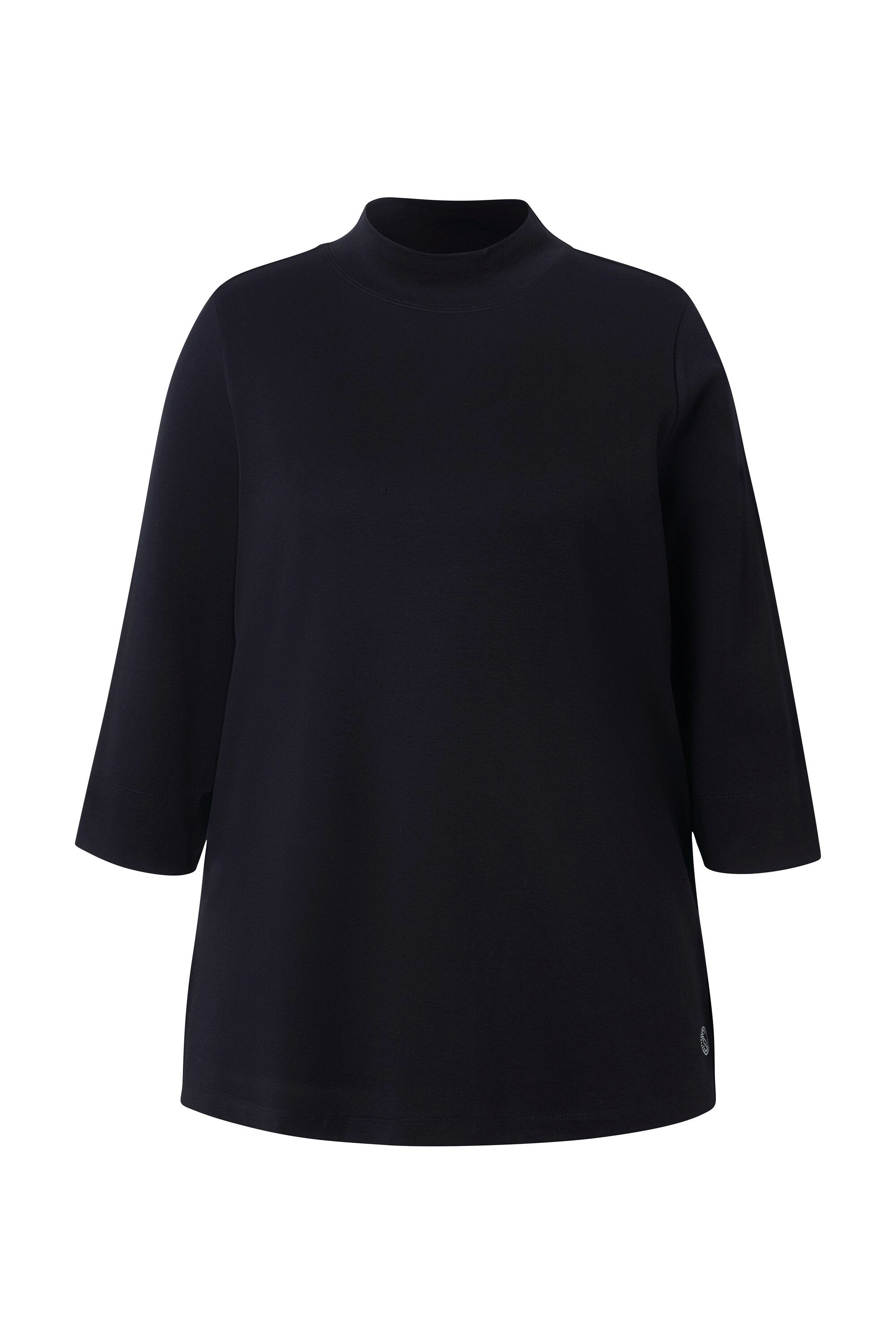 Ulla Popken T-Shirt Shirt A-Linie Stehkragen 3/4-Arm Pima Cotton günstig online kaufen