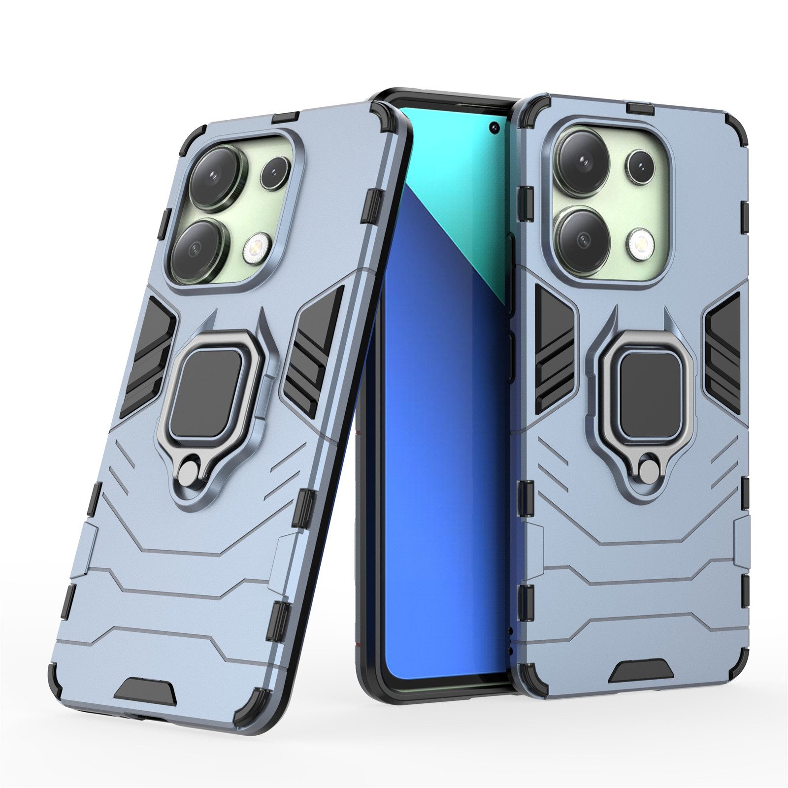 betterfon Handyhülle für Xiaomi Redmi Note 13 4G Outdoor Panzerhülle, Mit Ringhalterung, Kamera-Schutz, Magnetplatte & 3-Schicht-Schutz
