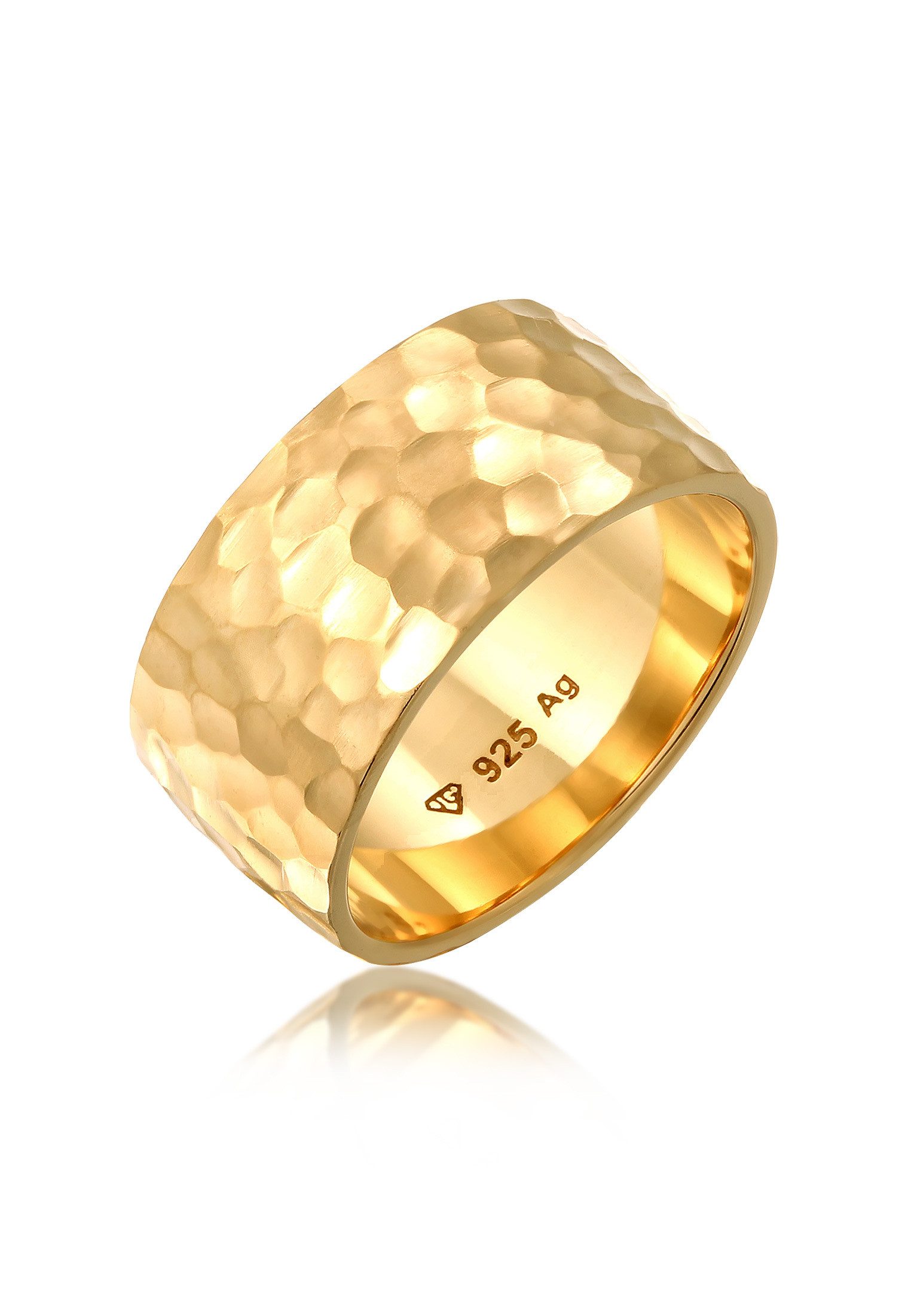Elli Fingerring Breit Bandring Gehämmert Matt günstig online kaufen