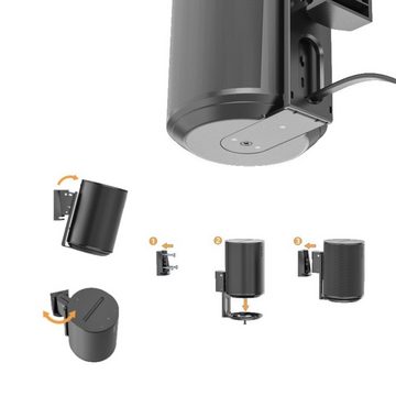 ARLI 2x Wandhalter für SONOS Lautsprecher Lautsprecher-Wandhalterung, (1-tlg., Era 100 Boxen Halter Wandhalterungen Halterung Schwarz)
