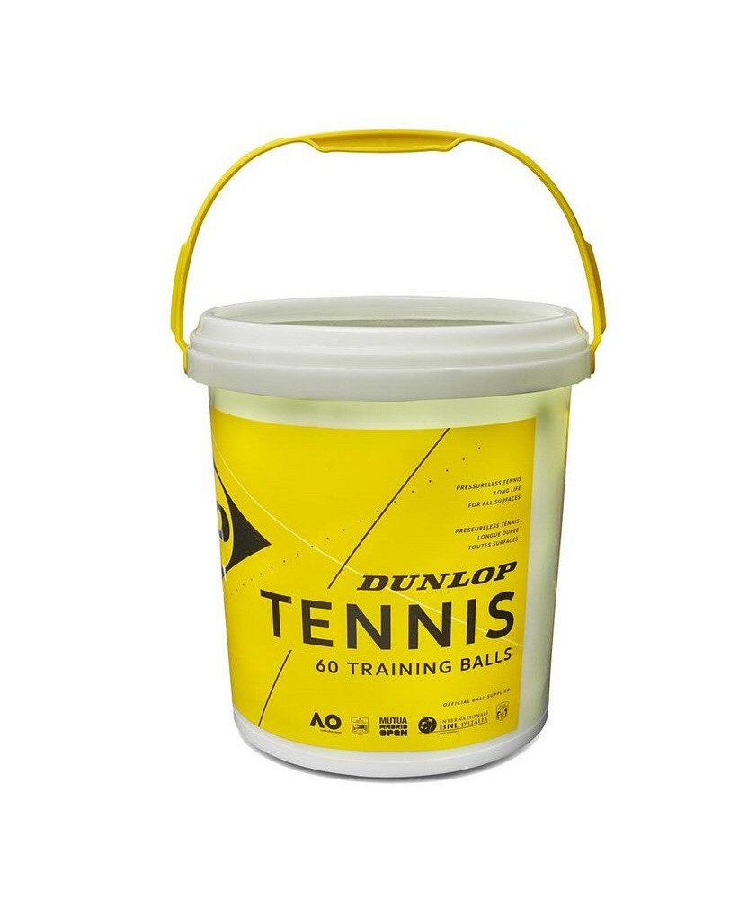Tennisball Balleimer Plastik (für maximal 60 Tennisbälle) leer gelb - 1 Eimer