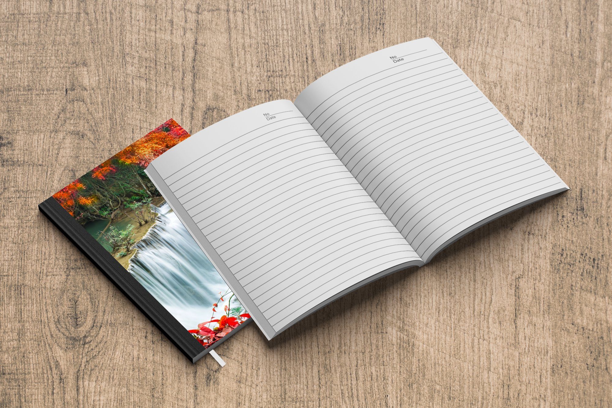 Herbst Notizbuch - A5, Bäume Tagebuch, Notizheft, MuchoWow Natur, 98 Wasserfall Journal, - Haushaltsbuch Merkzettel, Seiten, -