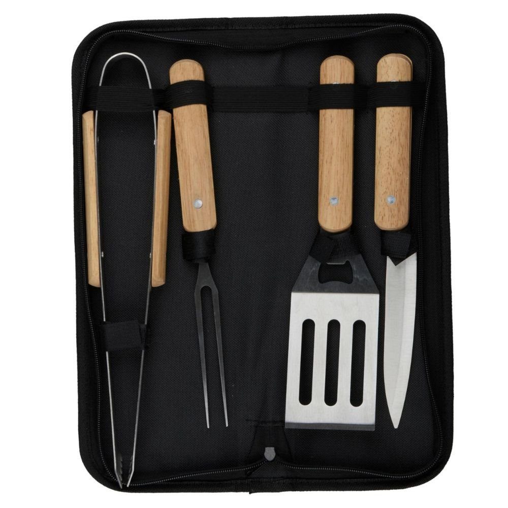 Alpina Grillbesteck-Set Alpina BBQ Toolset - 4-teiliges Set mit Aufbewahrungstasche