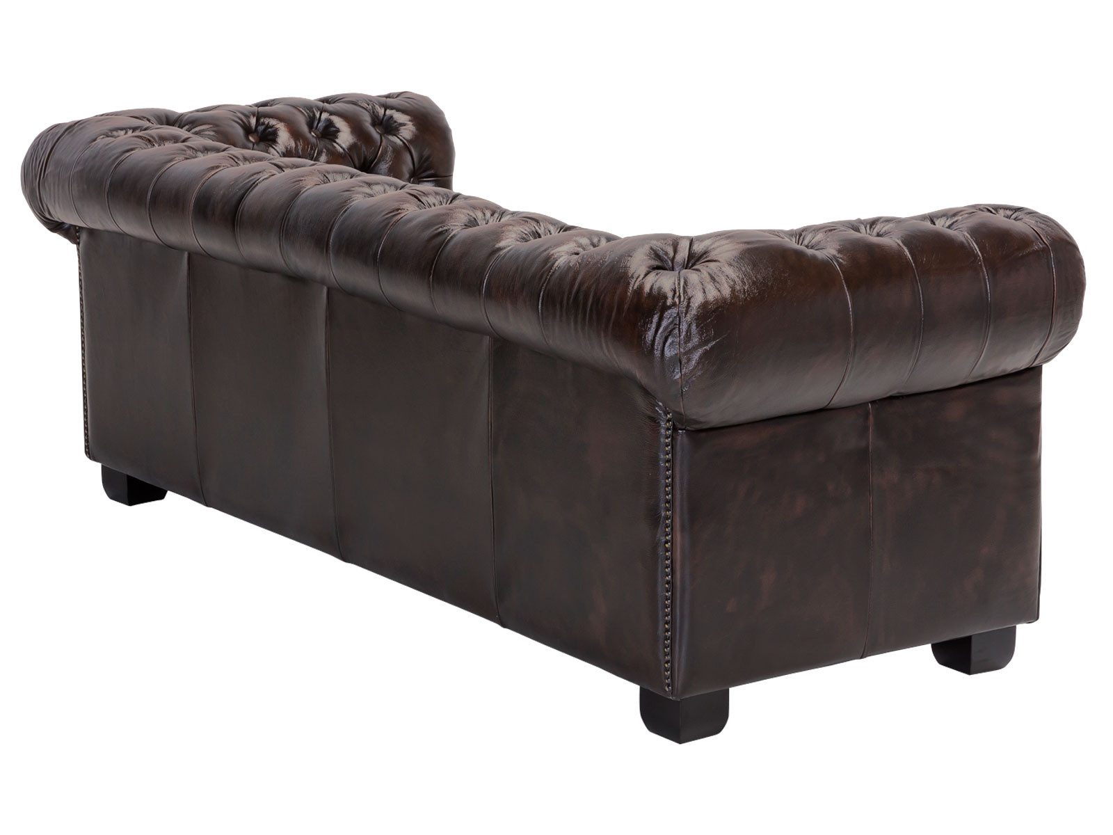 massivum Chesterfield-Sofa 3-Sitzer Echtleder braun – Bild 4 von 5