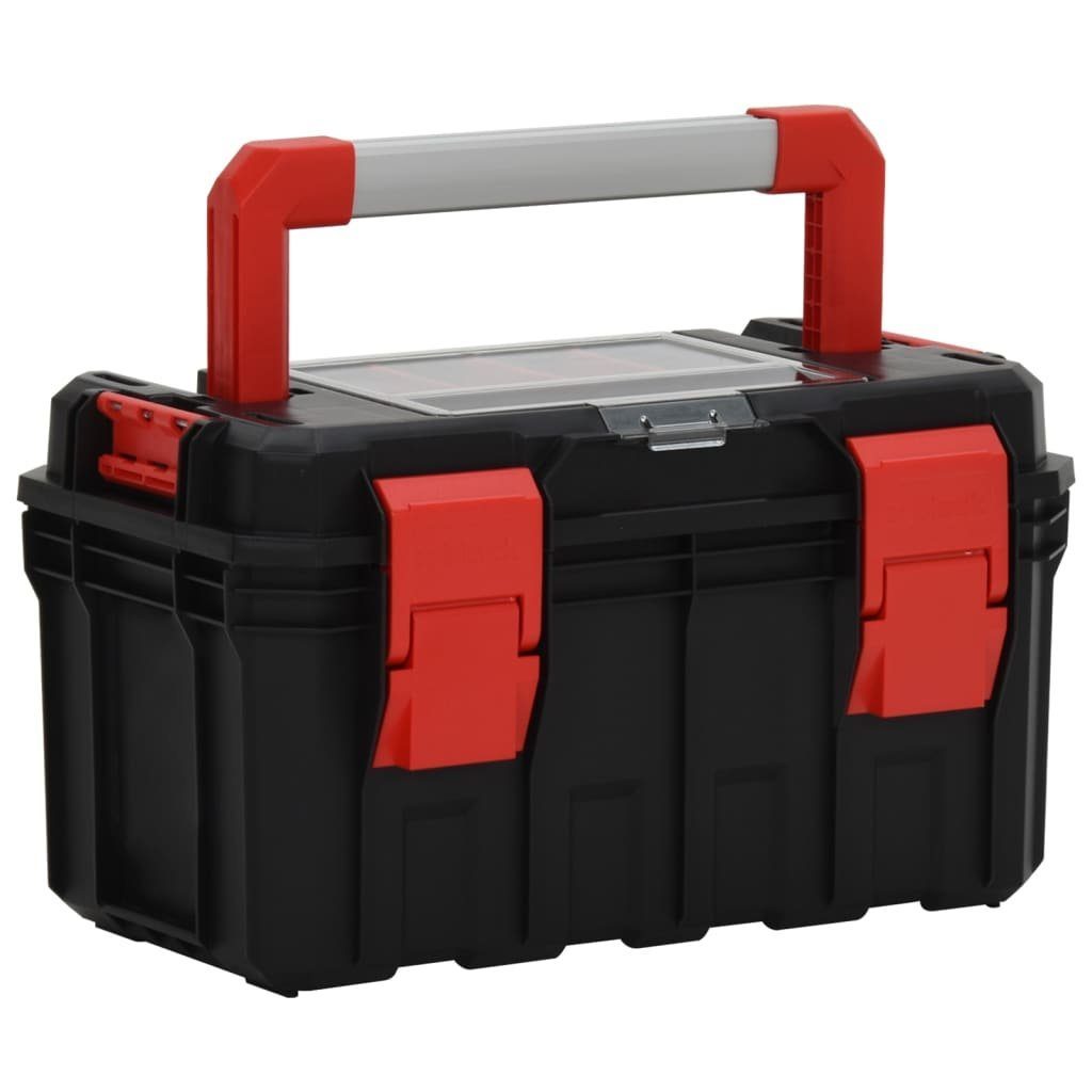 vidaXL Werkzeugbox Werkzeugkoffer Schwarz und Rot 45x28x26,5 cm (1 St)