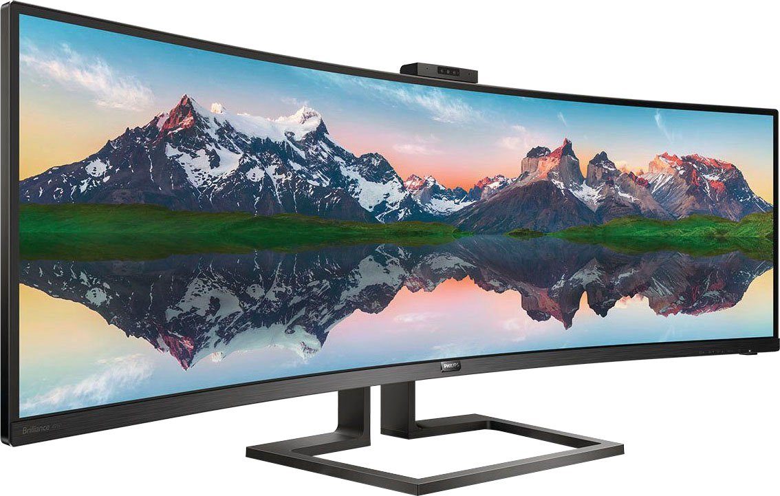 Philips 499P9H Curved-LED-Monitor (124 cm/49 ", 5120 x 1440 px, DQHD, 5 ms Reaktionszeit, 60 Hz, LCD, Höhe, Neigung, Drehung)