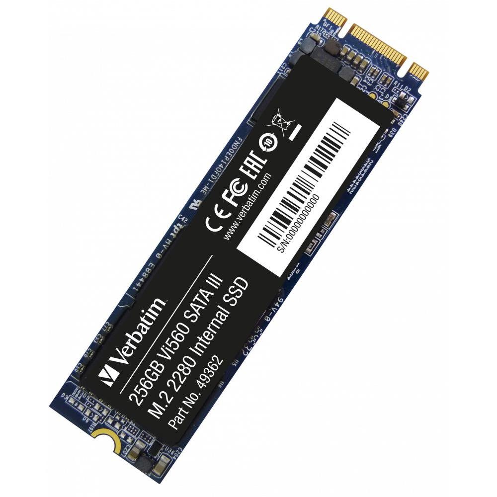Verbatim Vi560 S3 M.2 SSD 256GB interne SSD, M.2 2280, SATA III, 3D NAND, 560 MB/s Lesen, 460 MB/s Schreiben
