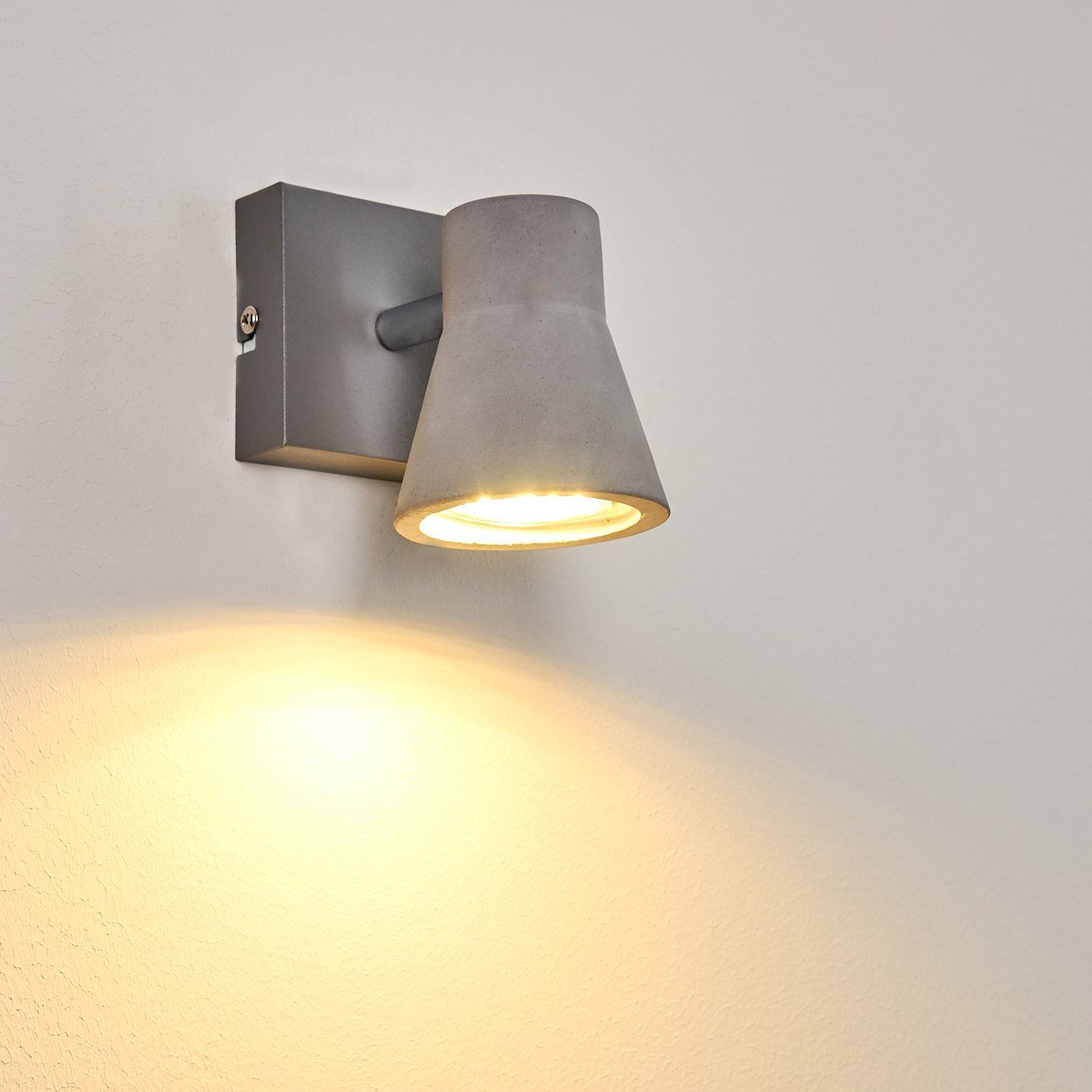 Lampe Wandleuchte verstellbaren moderne Leuchtmittel, Wandlampe Grau/Chrom, aus Kelvin, ohne 1xGU10 mit in 3000 Metall/Beton hofstein »Colamanci« Strahler,