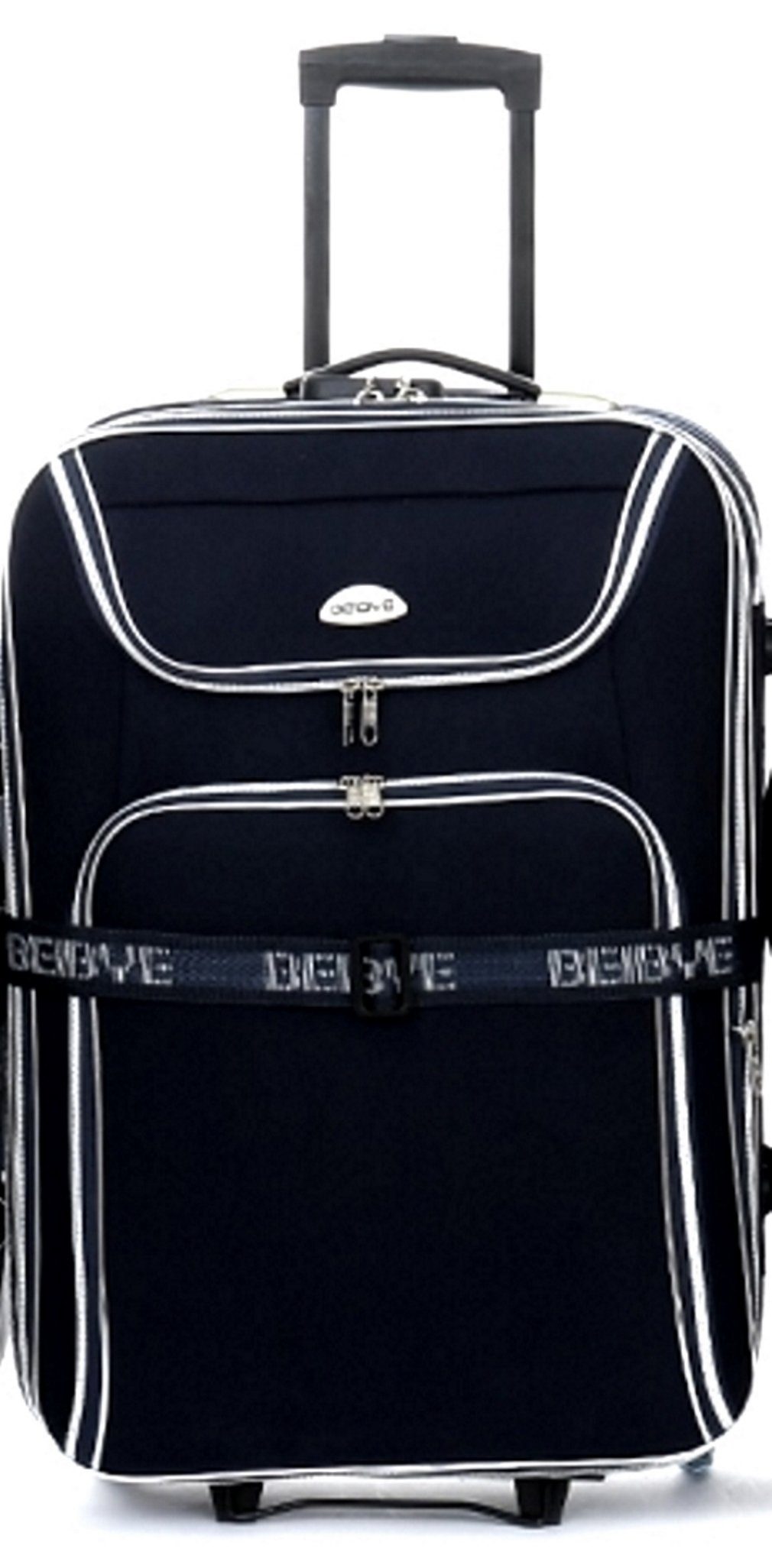 Beibye Trolley Koffer - 66cm(90Liter), Dehnfalte, 2 Rollen, schwarz