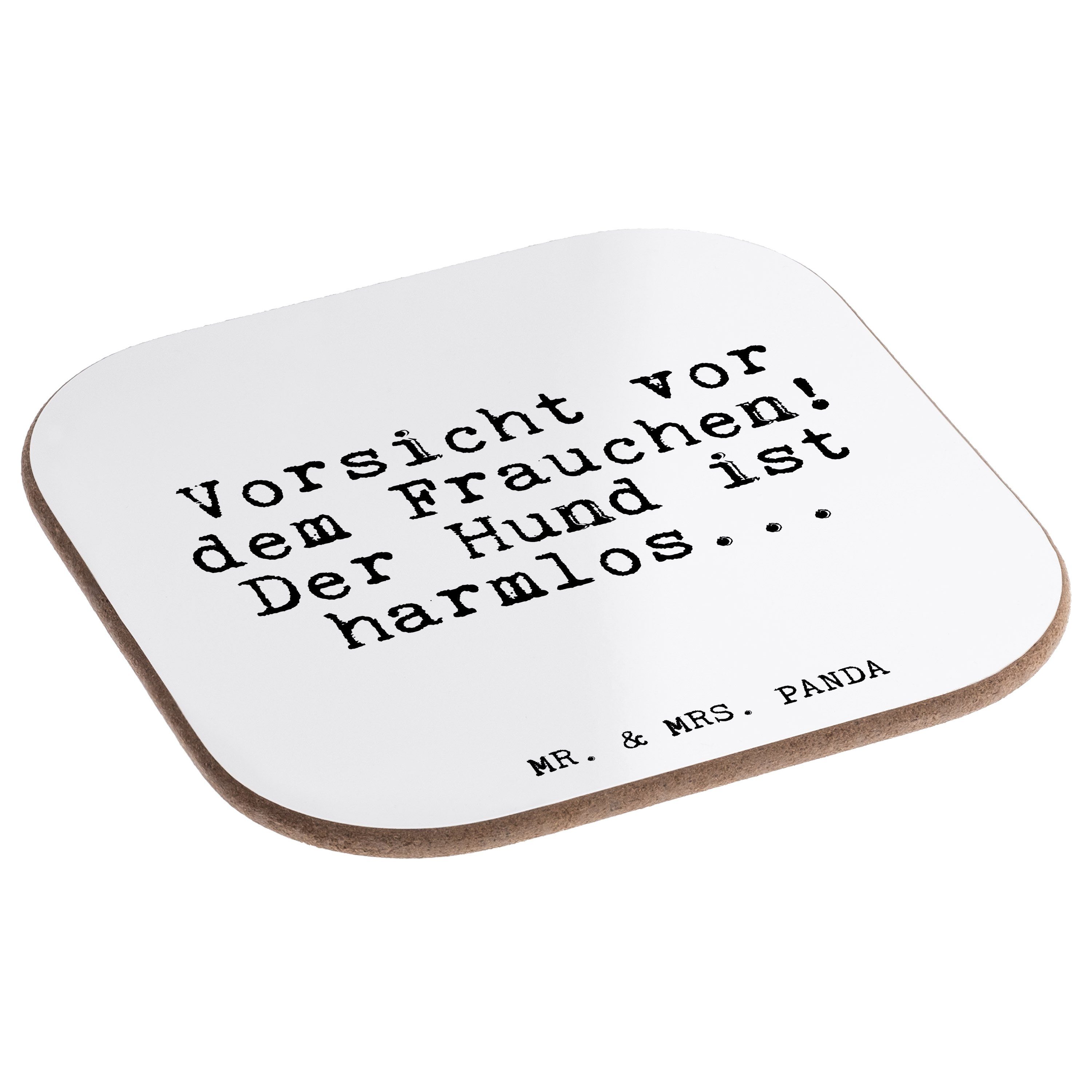 Weiß Getränkeuntersetzer Weish, Mrs. Frau, vor 1-tlg. Geschenk Panda Geschenk, Mr. - & dem - Vorsicht Frauchen!...