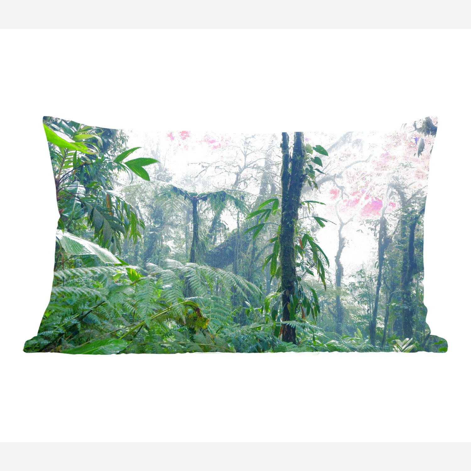 MuchoWow Dekokissen Nebliger Regenwald in Costa Rica, Wohzimmer Dekoration, Zierkissen, Dekokissen mit Füllung, Schlafzimmer