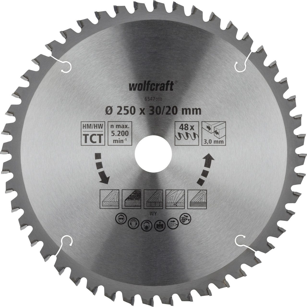 Wolfcraft Kreissägeblatt Wolfcraft Kreissägeblatt Ø 250 mm Bohrung Ø 30 mm
