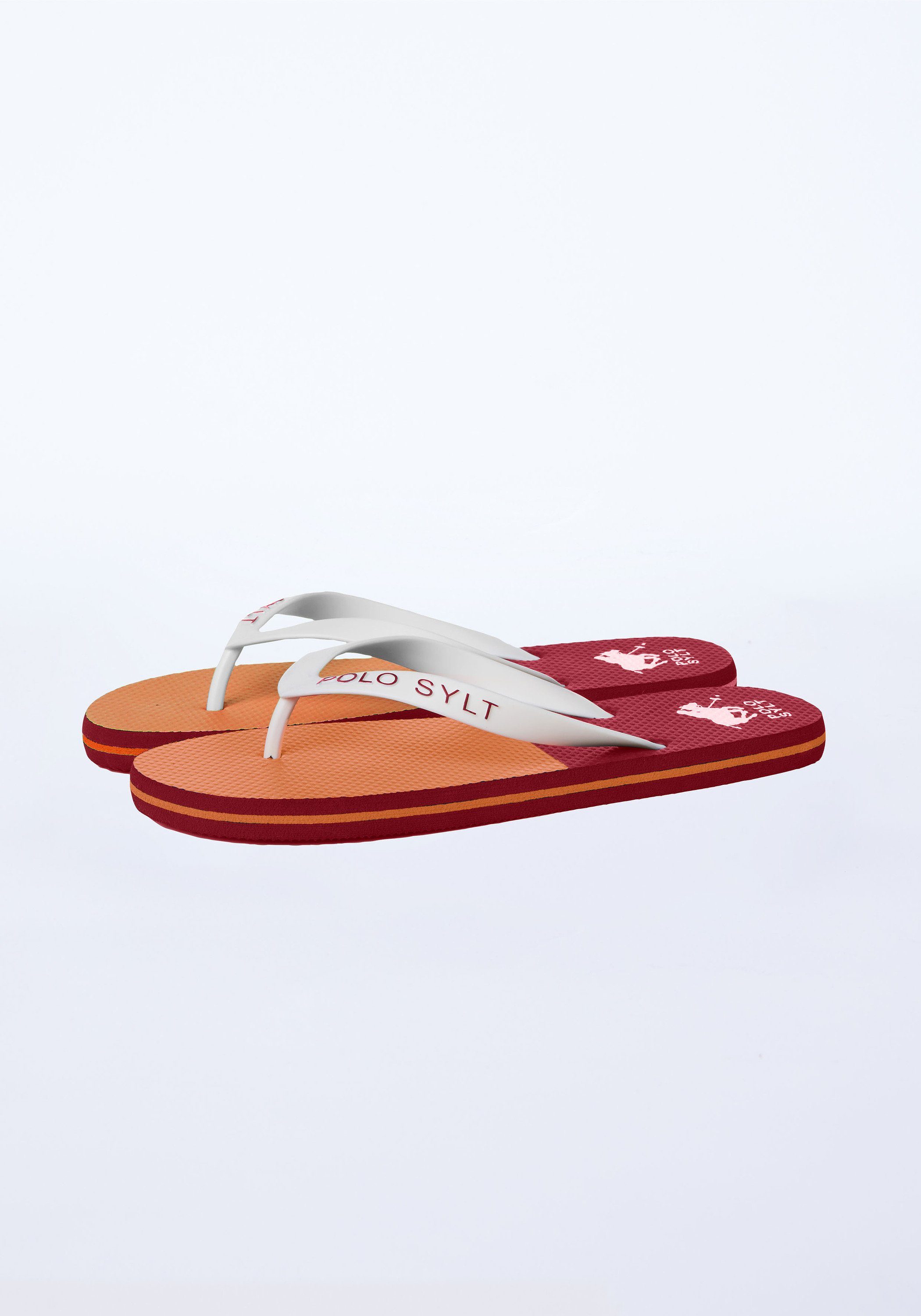 Polo Sylt Unisex Zehentrenner 2621 im Label-Design Red/Orange Dark