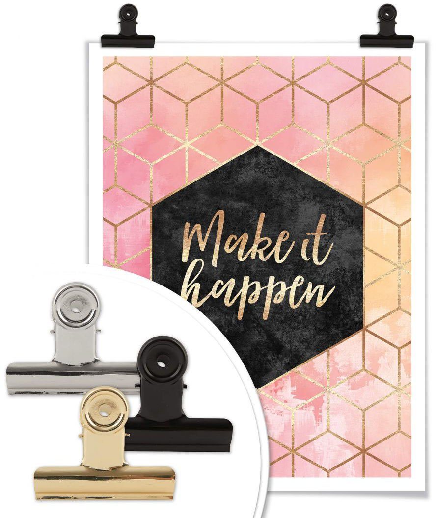 (1 Gold, Make Wall-Art Happen Poster Schriftzug it St)