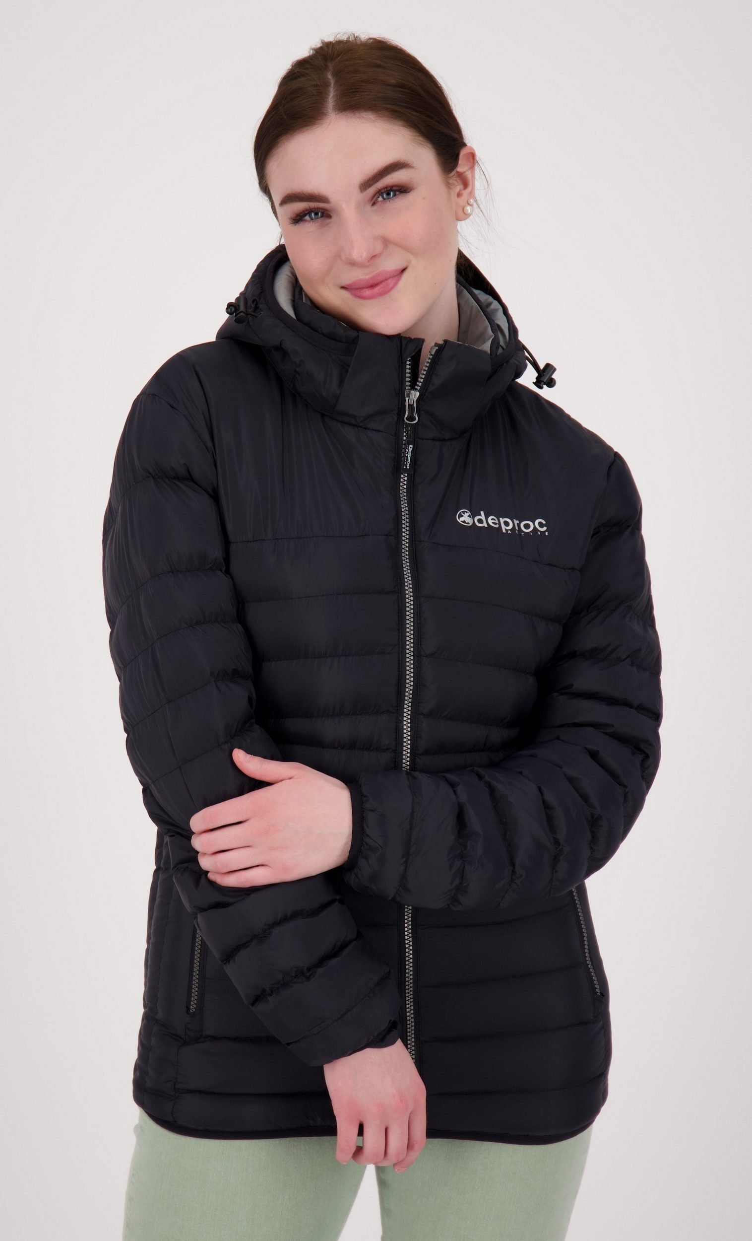 DEPROC Active Steppjacke GILMOUR WOMEN II NEW CS mit abnehmbarer Kapuze, auch in Großen Größen erhältlich