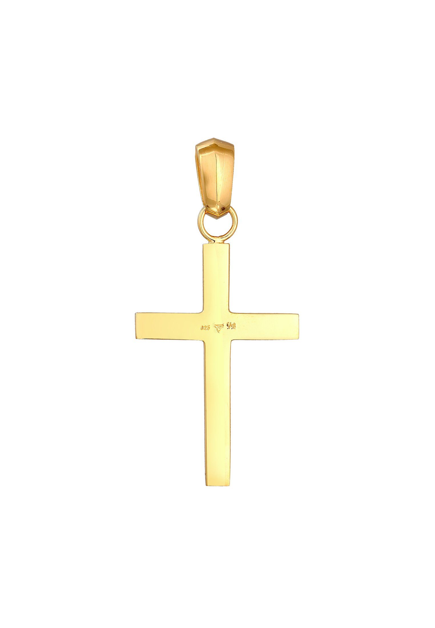 Kuzzoi Kettenanhänger 925 Silber Modern Kreuz Gold