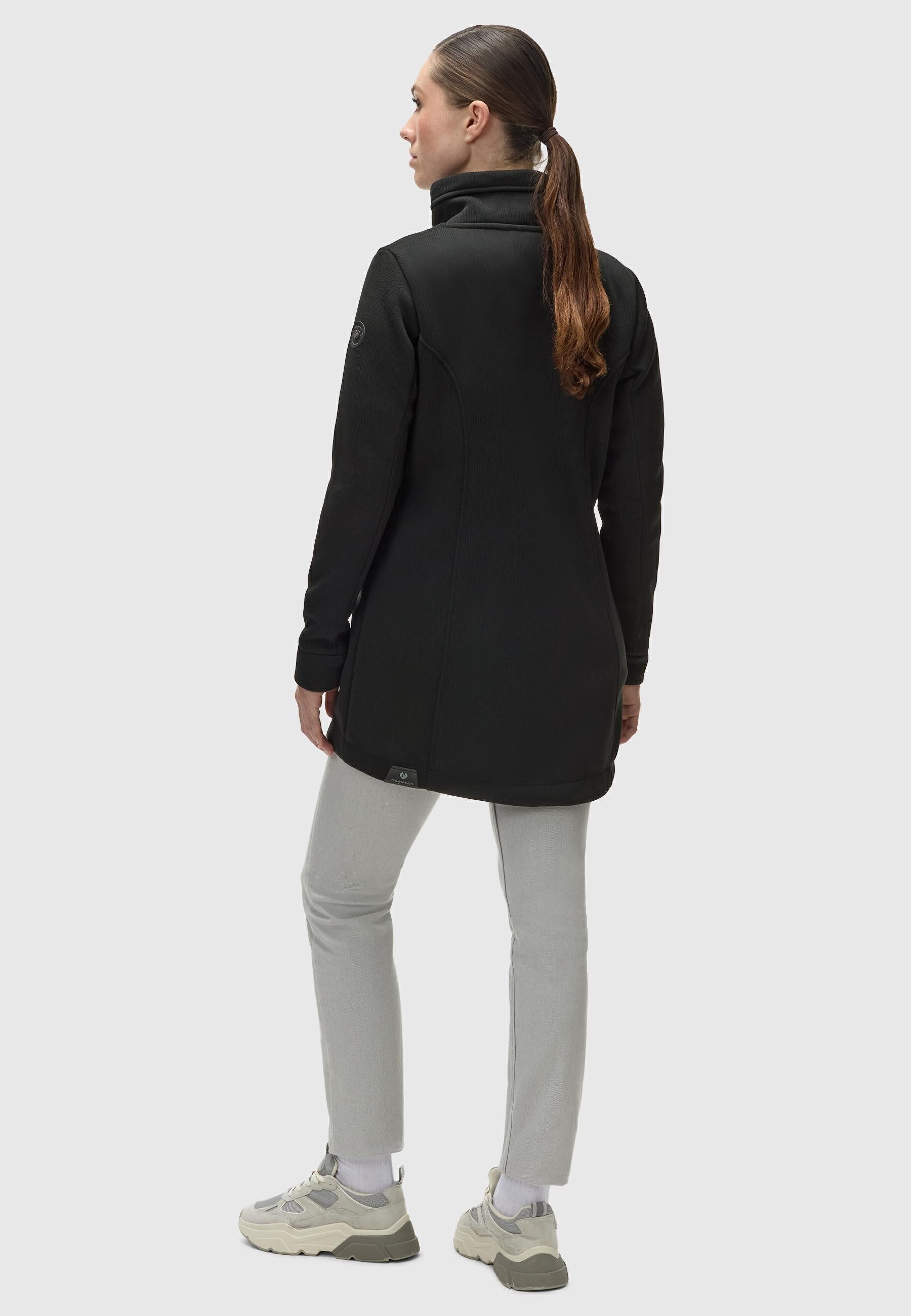 Ragwear Sweatjacke Letrice Bonded Elegante Zip-Jacke mit hohem Kragen in Feinstrickoptik