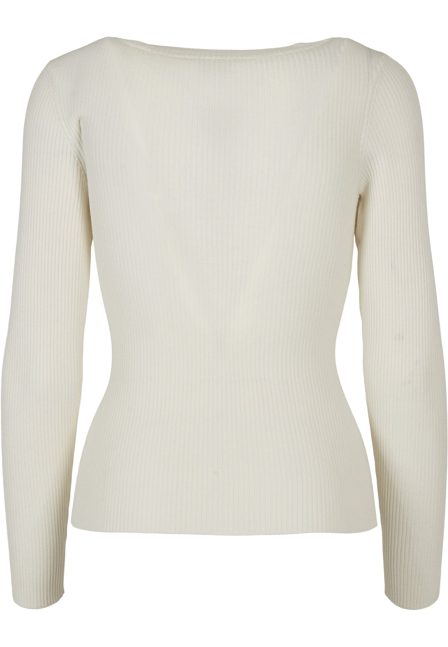 URBAN CLASSICS Kapuzenpullover Damen whitesand Sweater Ladies Neckline (1-tlg) Wide