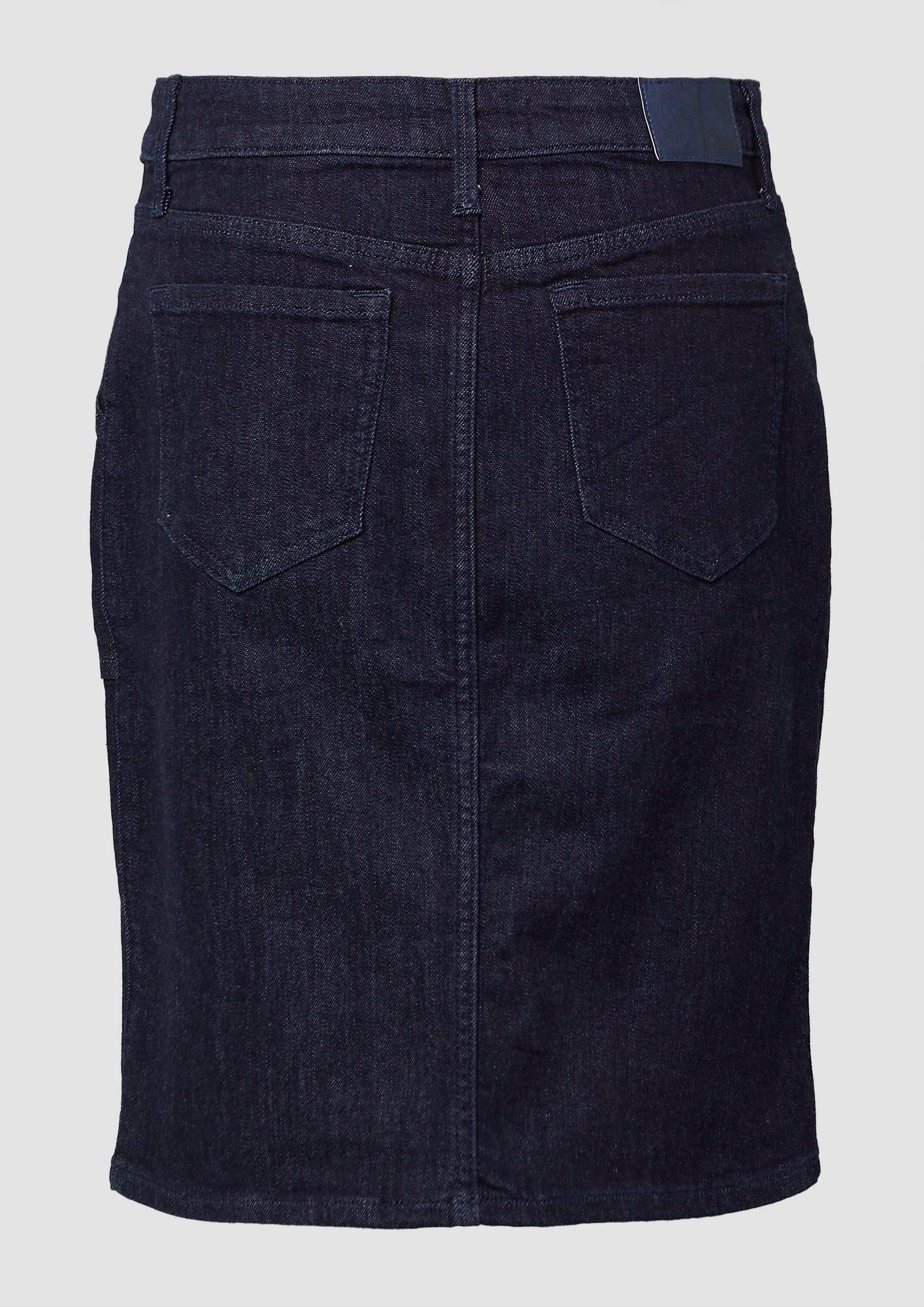 s.Oliver Minirock Rock Jeansrock mit aufgesetzten Taschen, 360° Denim