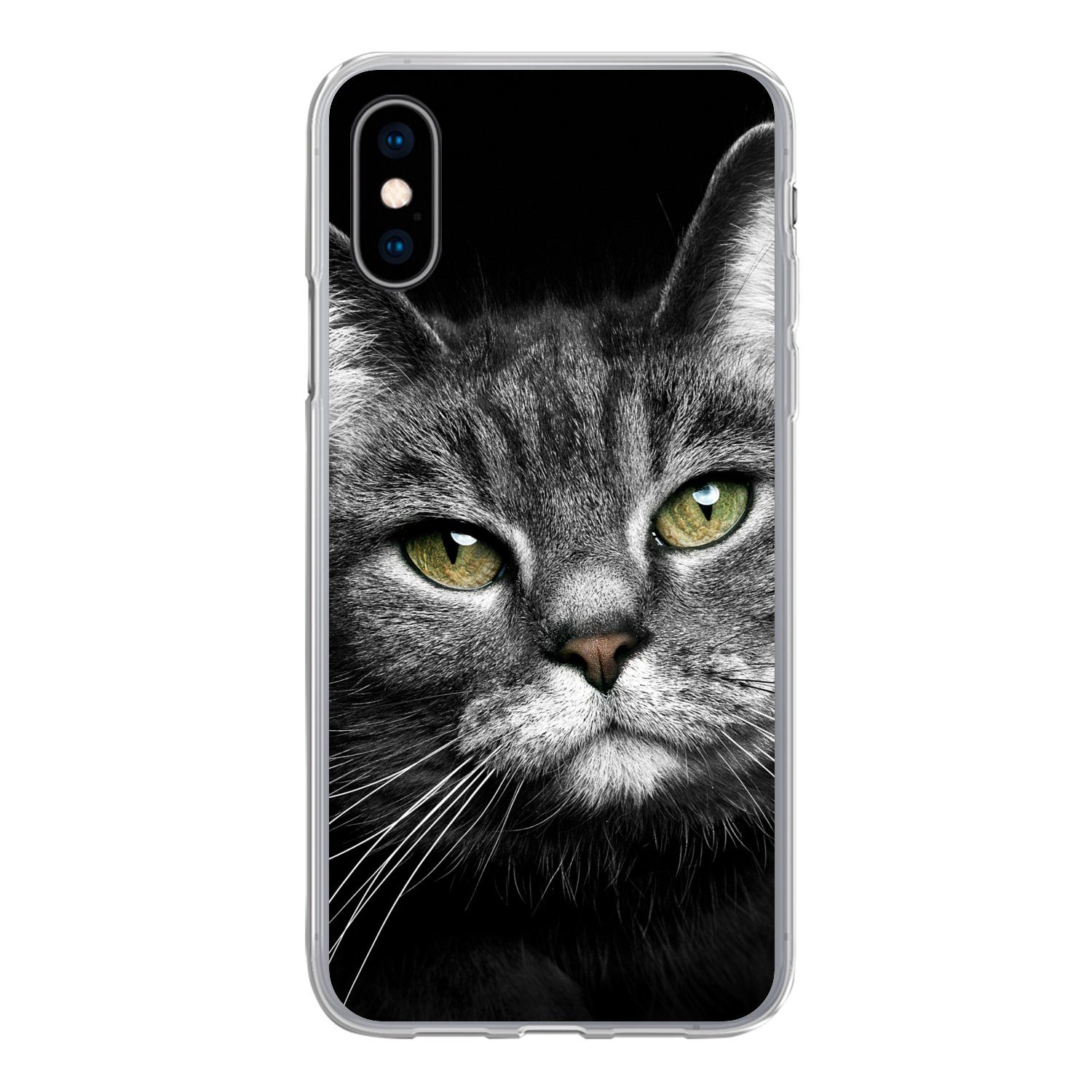 Handyhülle für Apple iPhone X Haustiere - Katze - Tiere - Schwarz - Weiß