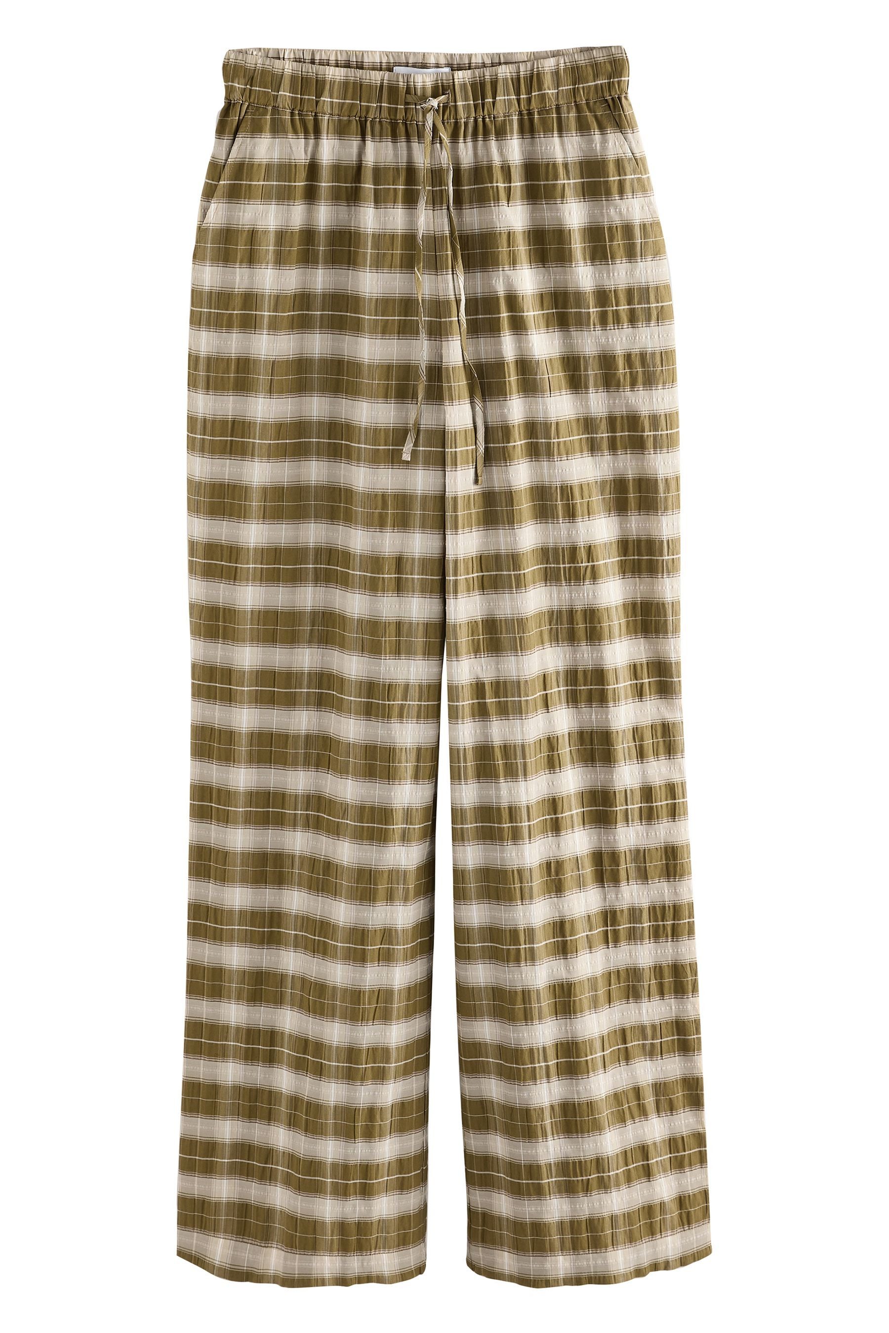 Next Palazzohose Karierte Schlupfhose mit weitem Bein (1-tlg)