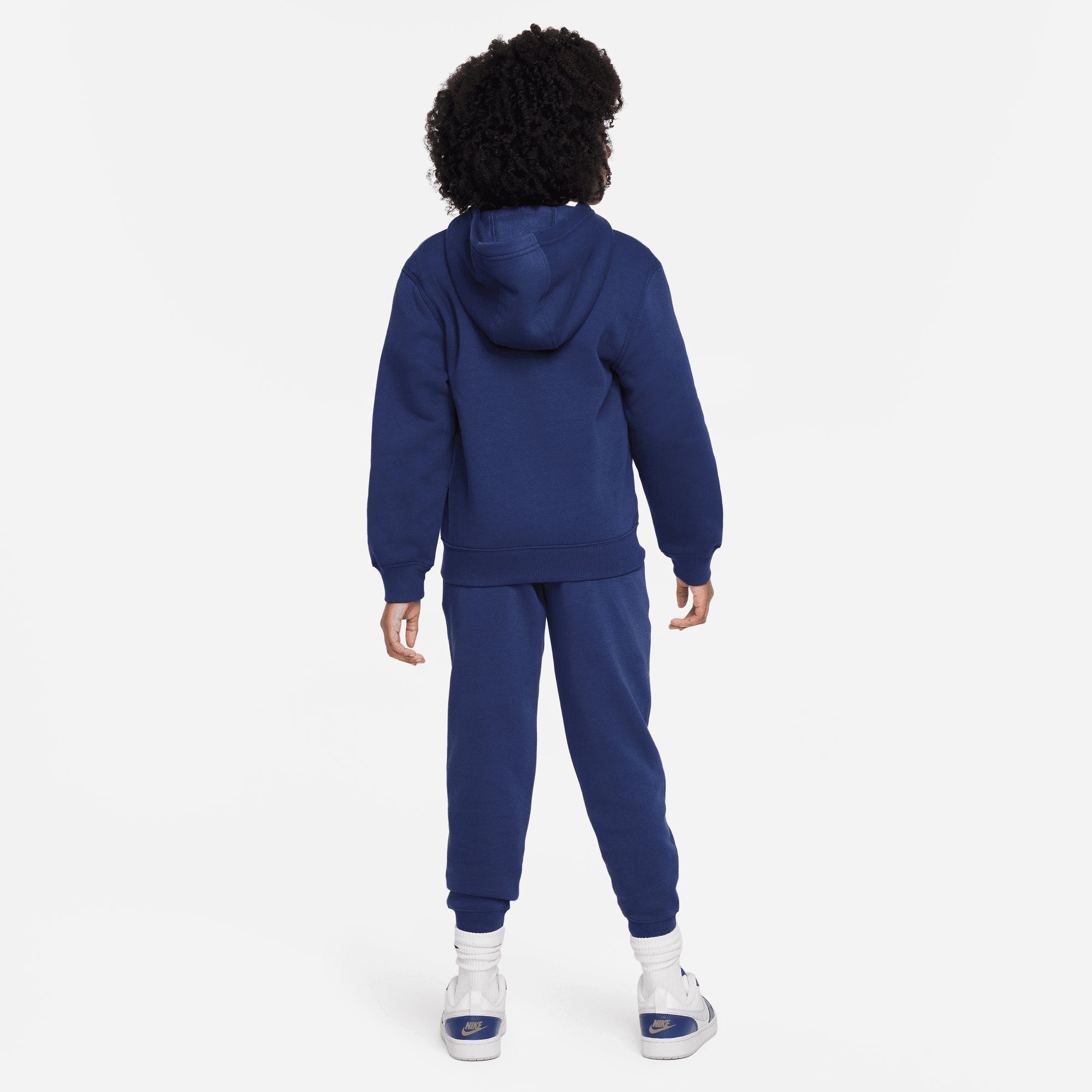 NAVY/WHITE FULL-ZIP Trainingsanzug CLUB FLEECE TRACKSUIT Sportswear KIDS' MIDNIGHT Nike BIG