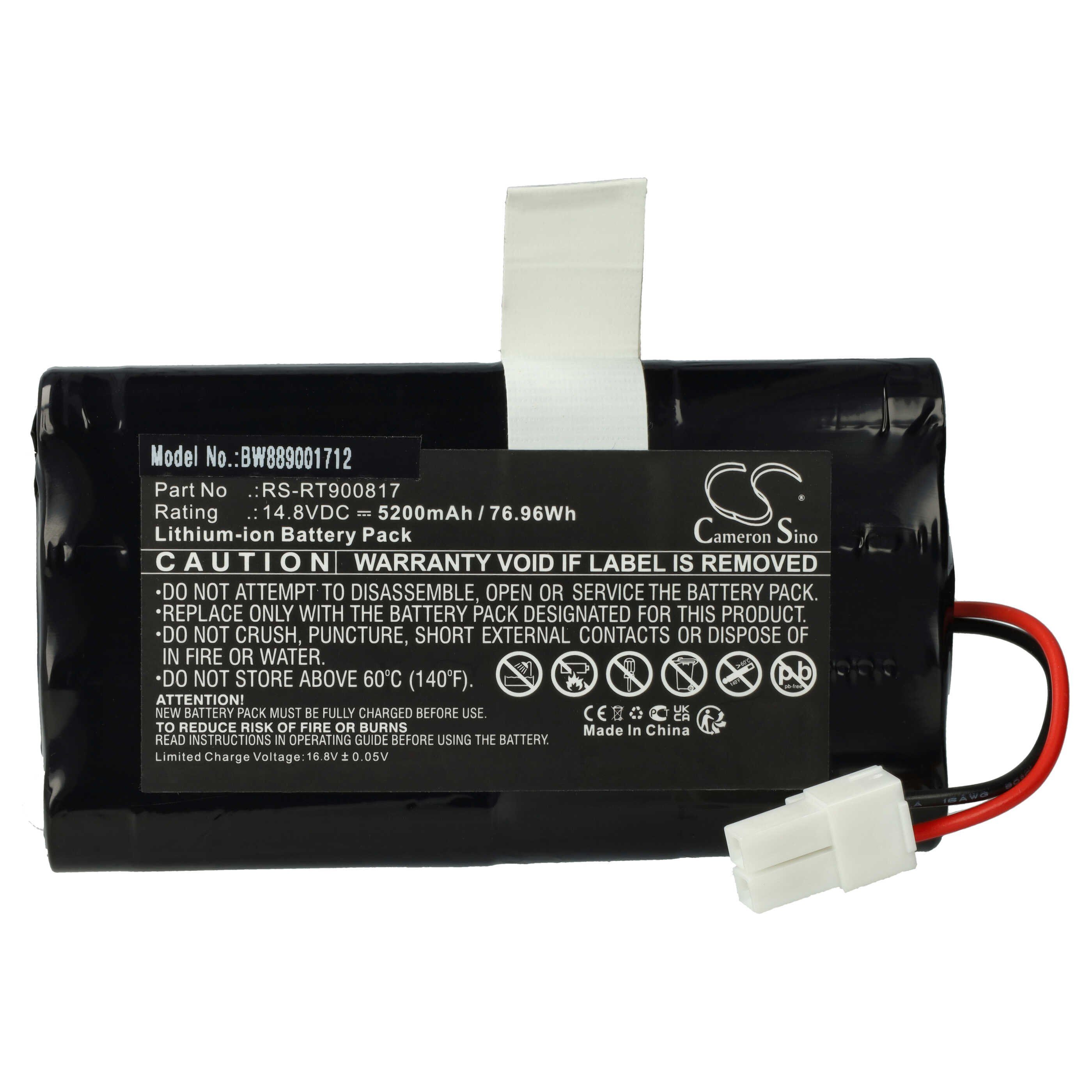 vhbw Akku passend für Rowenta Smart Force Cyclonic RR8037WH, RR8021, Staubsauger-Akku Akku Li-Ion 5200 mAh (14,8 V), Leistungsfähiger Austausch-Akku für Ihren Saugroboter