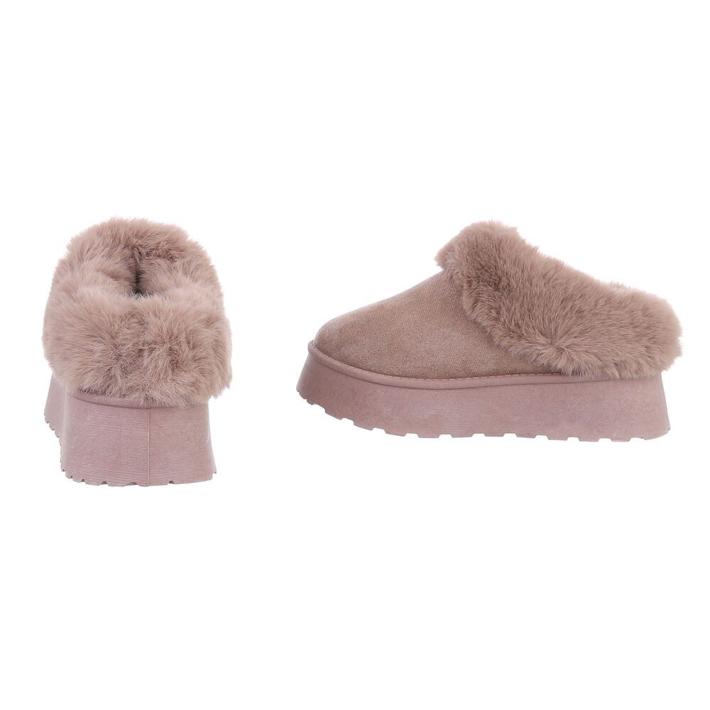 Ital-Design Damen Snowboots Freizeit Snowboots (87531845) Flach Stiefeletten in Hellbraun