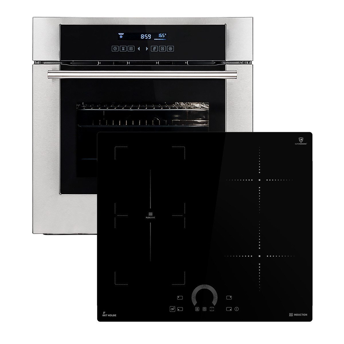 KKT KOLBE Backofen-Set KKT KOLBE Backofen und Induktionskochfeld SET8015IH592FZ, mit siehe Bilder/Beschreibung, 60cm Einbau-Backofen EB8015ED + 59cm Induktionskochfeld IH85901FZ