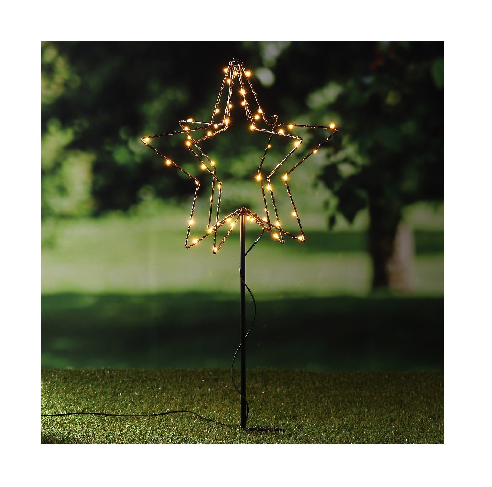 【Hergestellt in Japan】 GartenHero Gartenstecker LED Gartenstecker Weihnachtsstern ist des aus Timer Gestell außen Stern Lichterkette, Das Gartensteckers Weihnachtsbaum ROBUST: Metall