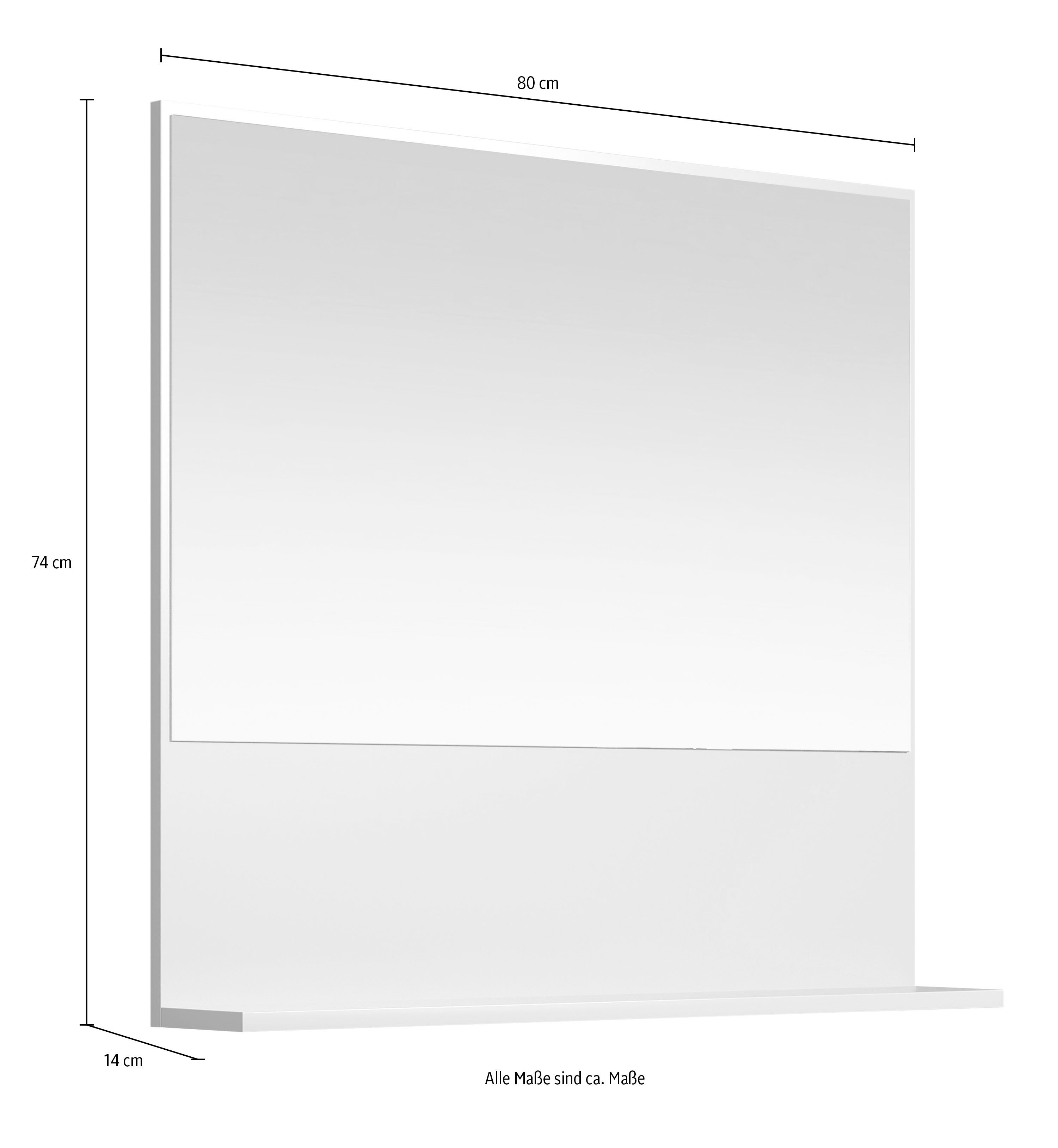 welltime Badmöbel-Set San Pedro, (Komplett-Set, 4-St), Bestehend aus Hochschrank, Waschtisch, Wandspiegel und Unterschrank