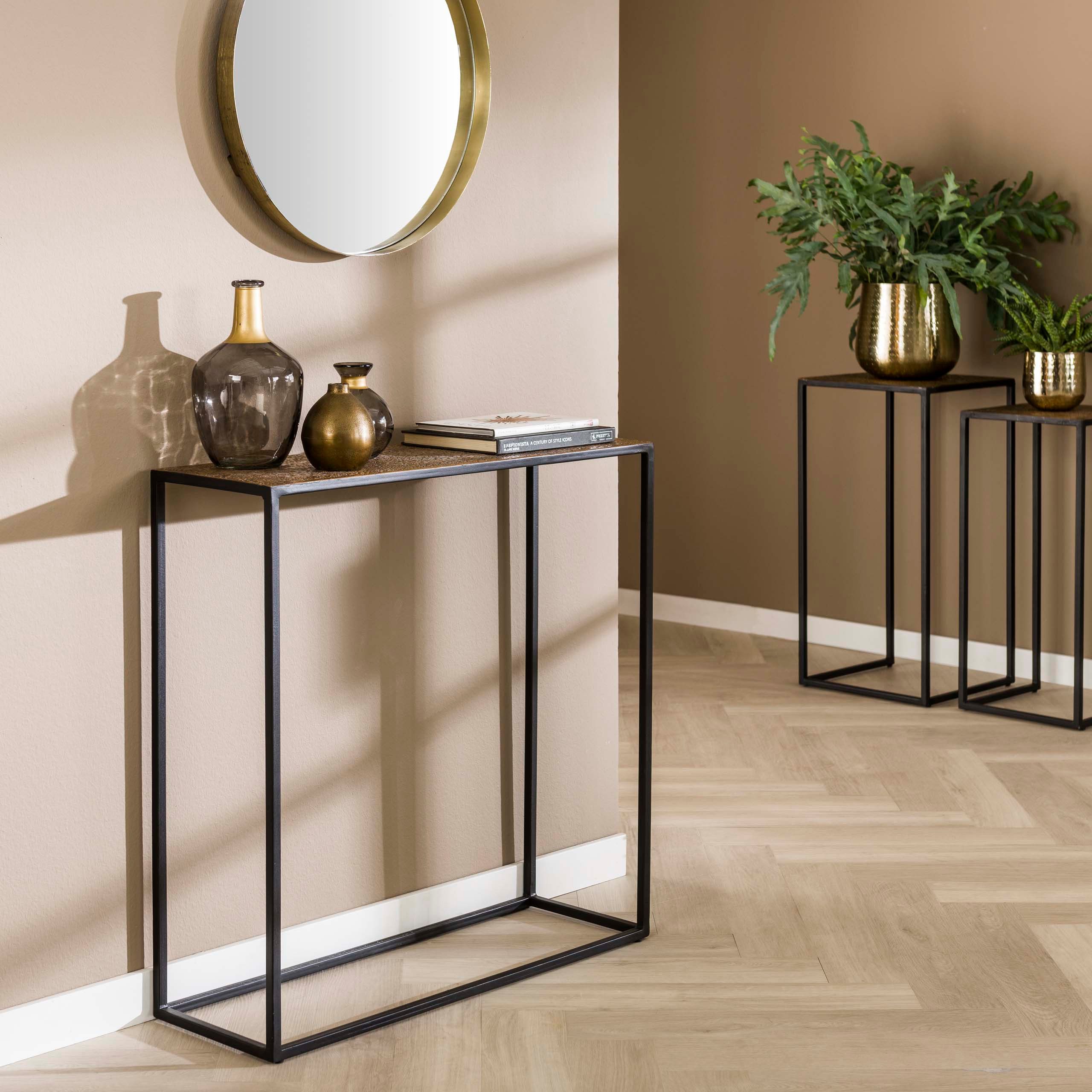 Sitheim-Europe Konsolentisch Metallic 75cm / Antikbronze, Tischplatte mit bronzefarbenem Finish