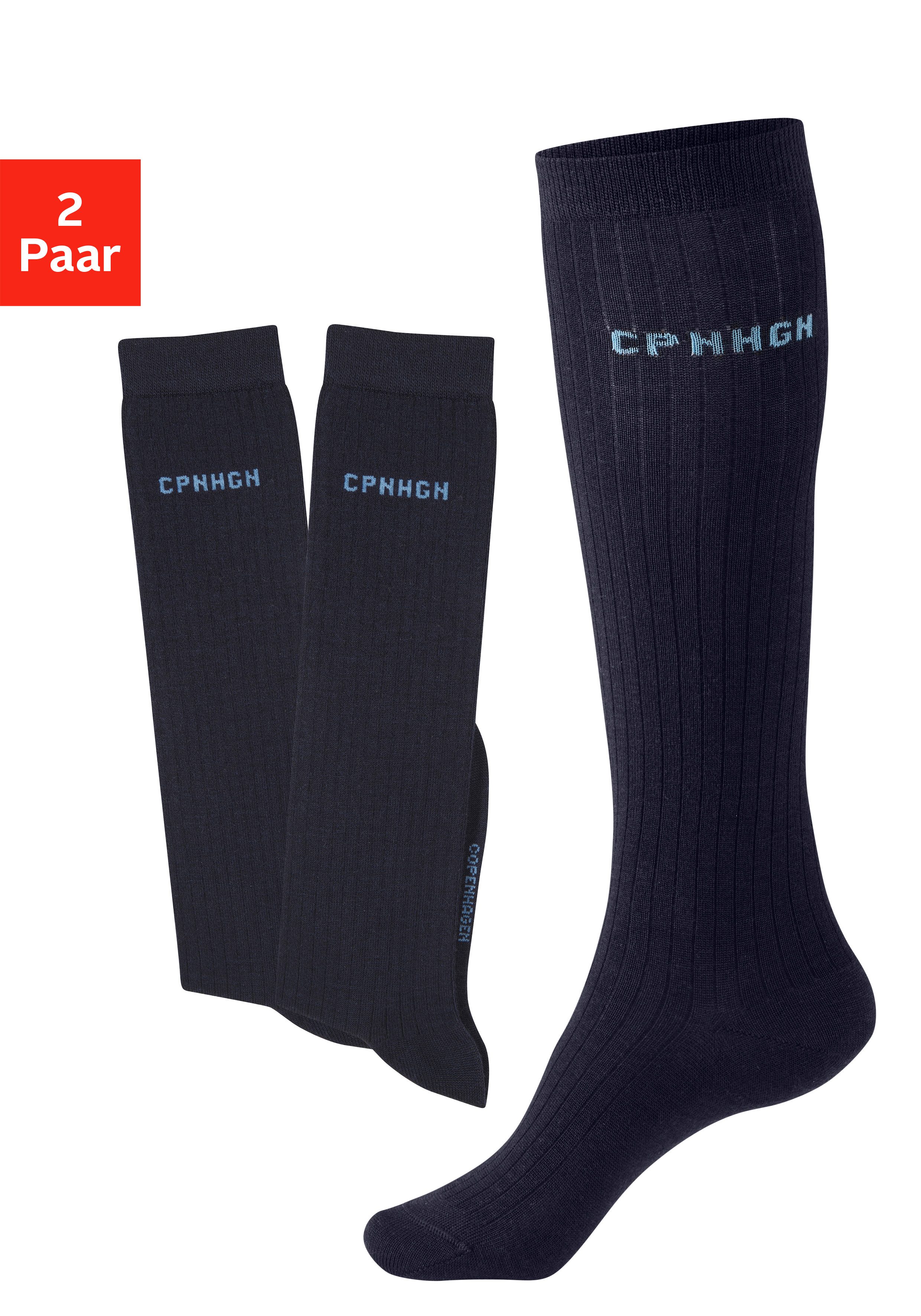 Copenhagen Studios Kniestrümpfe (Packung, 2-Paar) mit weicher wärmender Wolle